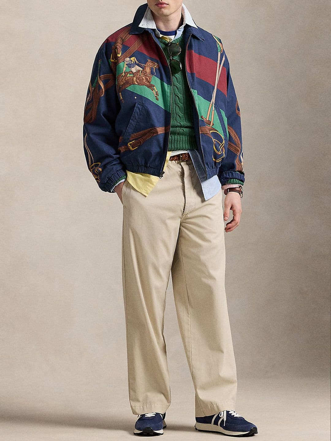 Polo Ralph Lauren Men Spread Collar Animal Printed Bomber Pure Cotton Jacket - view 1