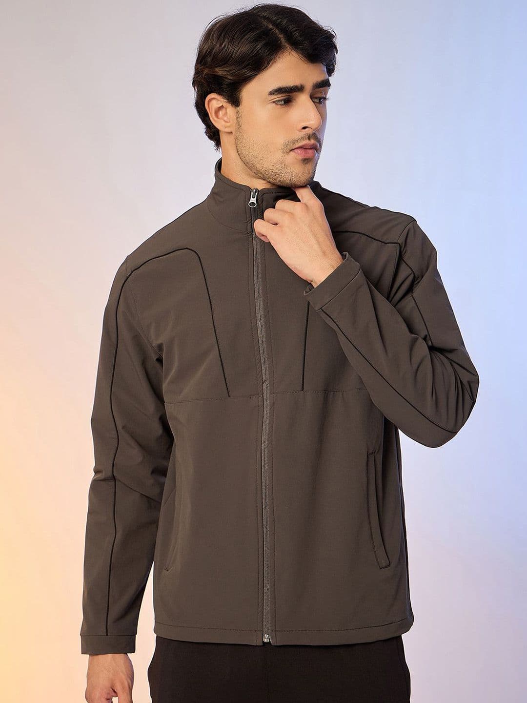 SG Men Stand Collar Solid Sporty Jacket - view 1