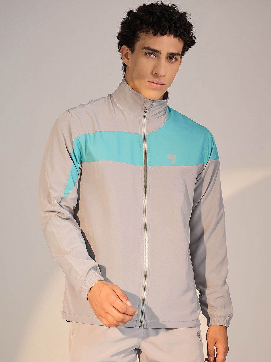 SG Men Stand Collar Colourblocked Sporty Jacket - view 1