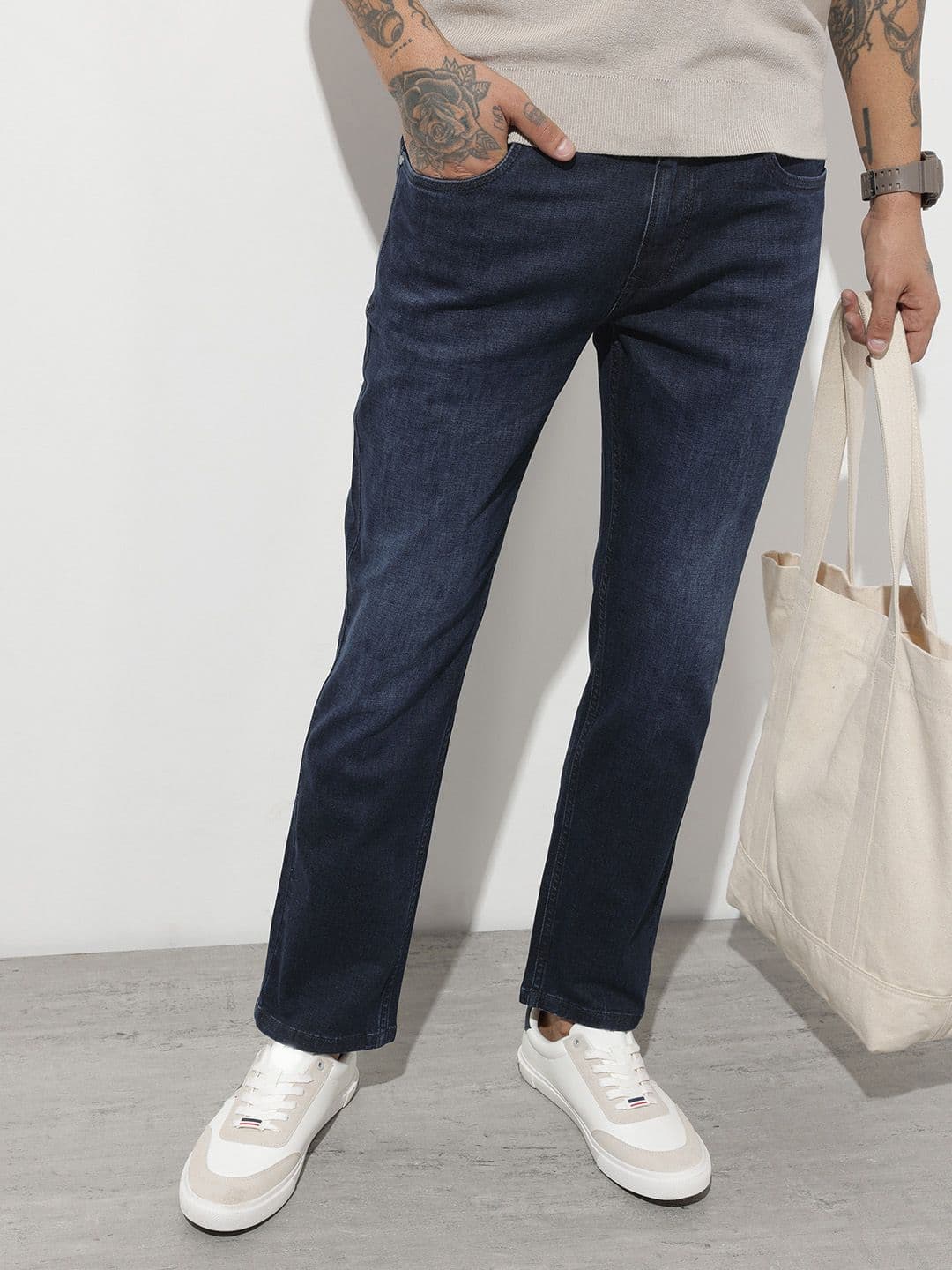 The Roadster Life Co. Men Slim Fit Light Fade Stretchable Jeans - view 1
