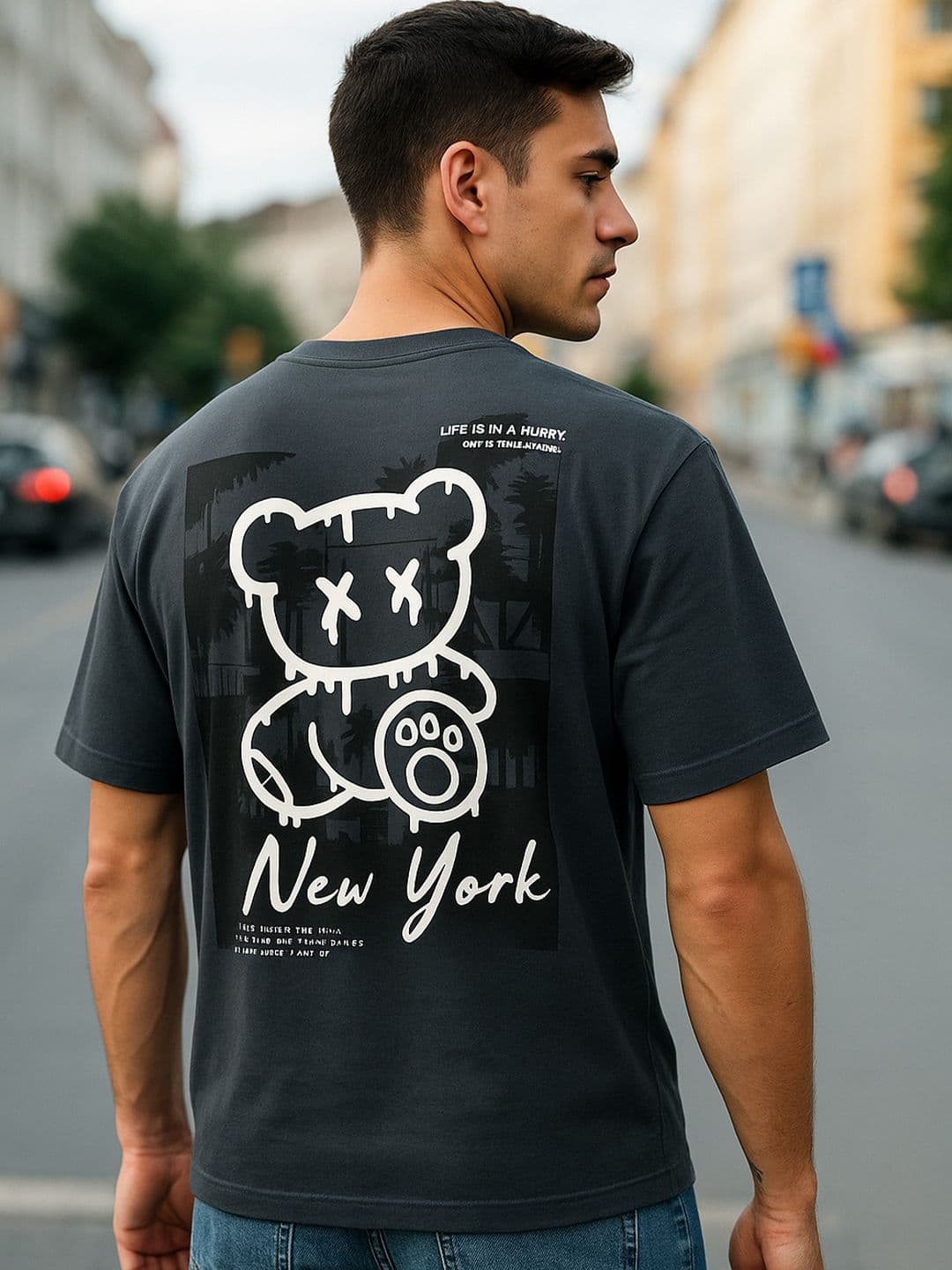 MORSE CODE Men Graphic Printed Cotton T-shirt - view 1