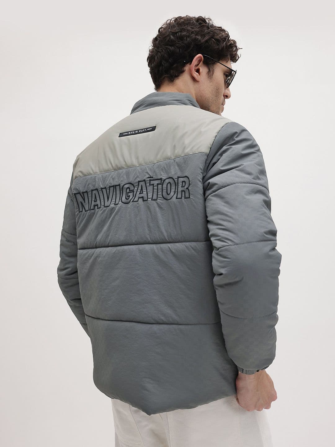 The Roadster Life Co. Embroidered Back Self-Checked Padded Jacket - view 1