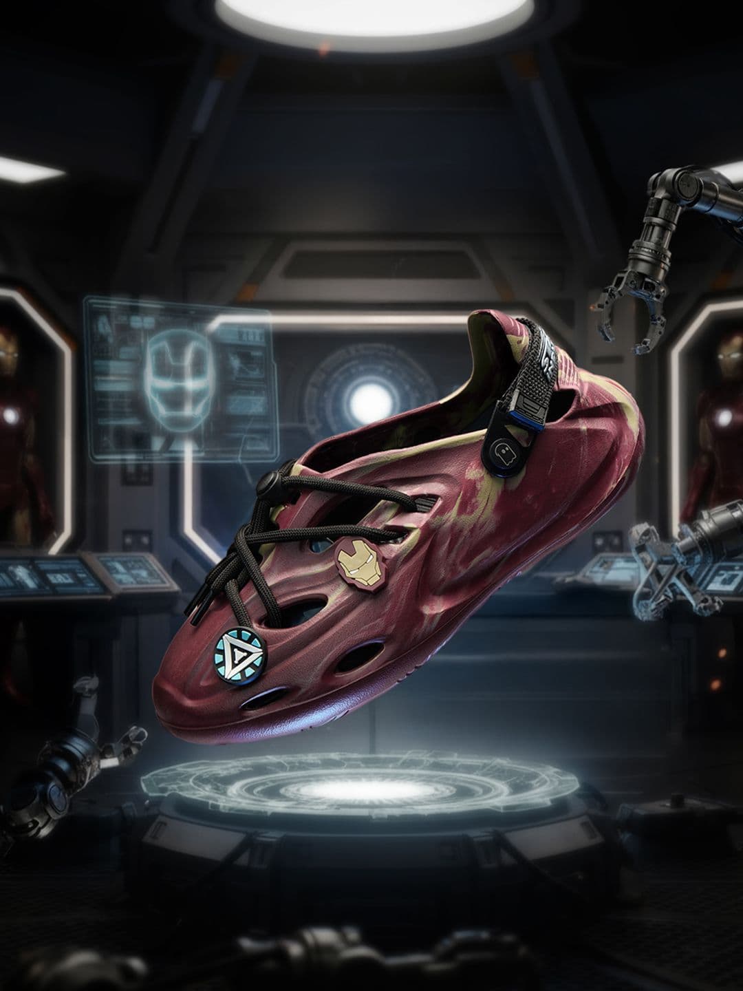 The Souled Store Men Iron Man Printed Maroon Clogs - view 1