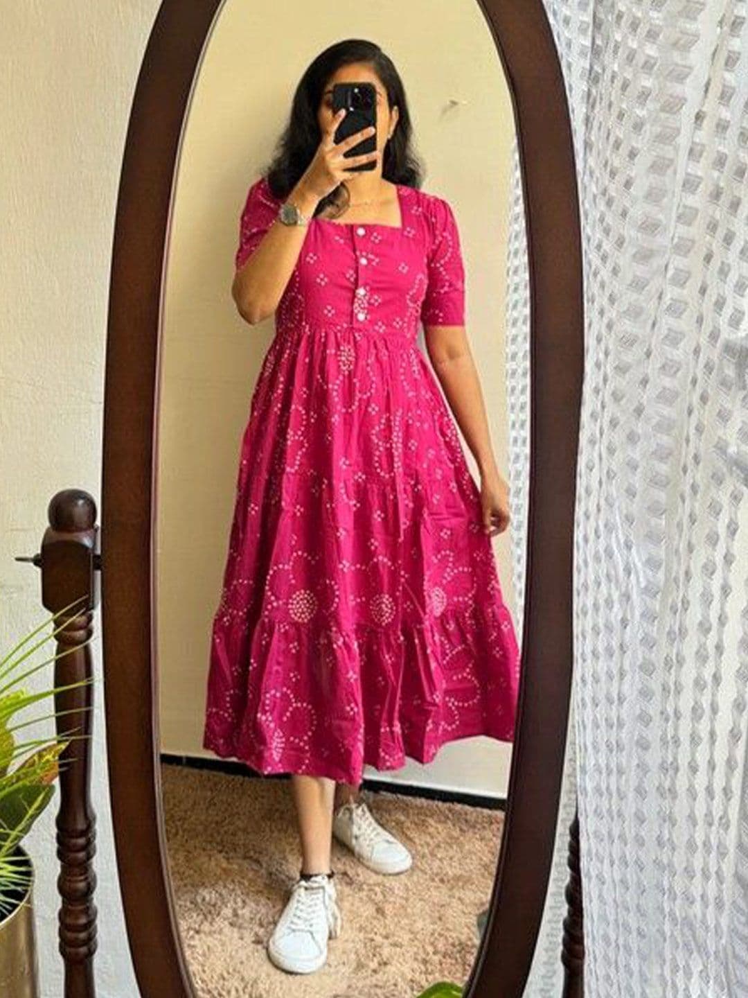 AURIPRX FASHION Floral Printed Square Neck Anarkali Kurta - view 1