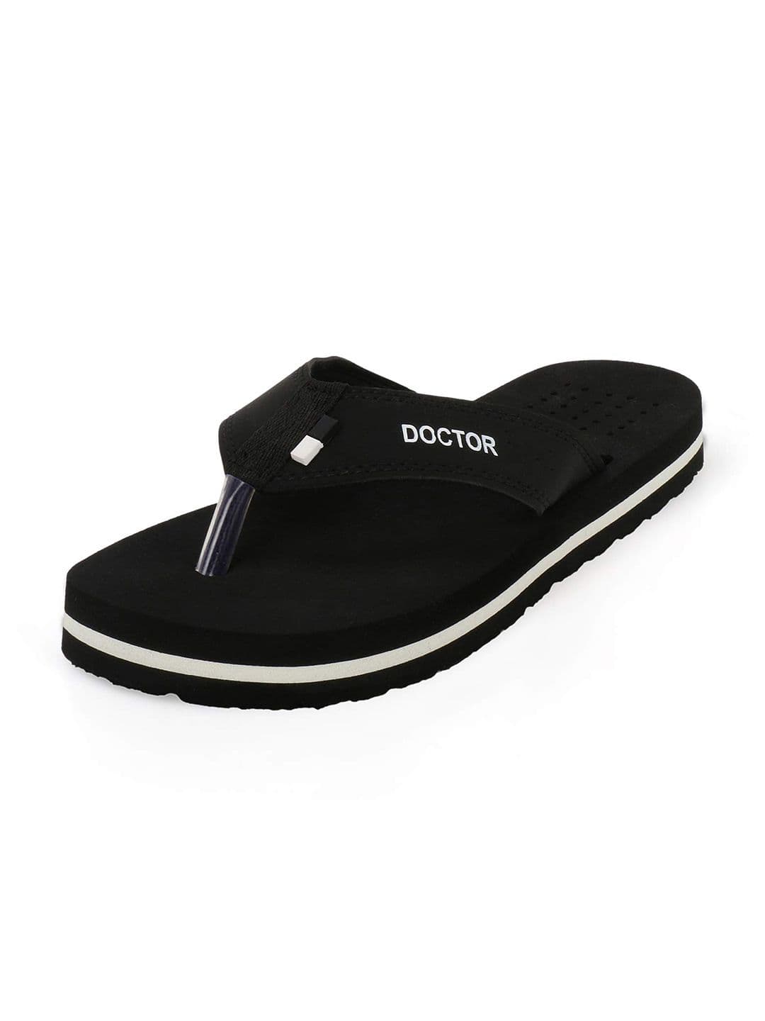ORTHO JOY Men Solid Rubber Thong Flip-Flops - view 1
