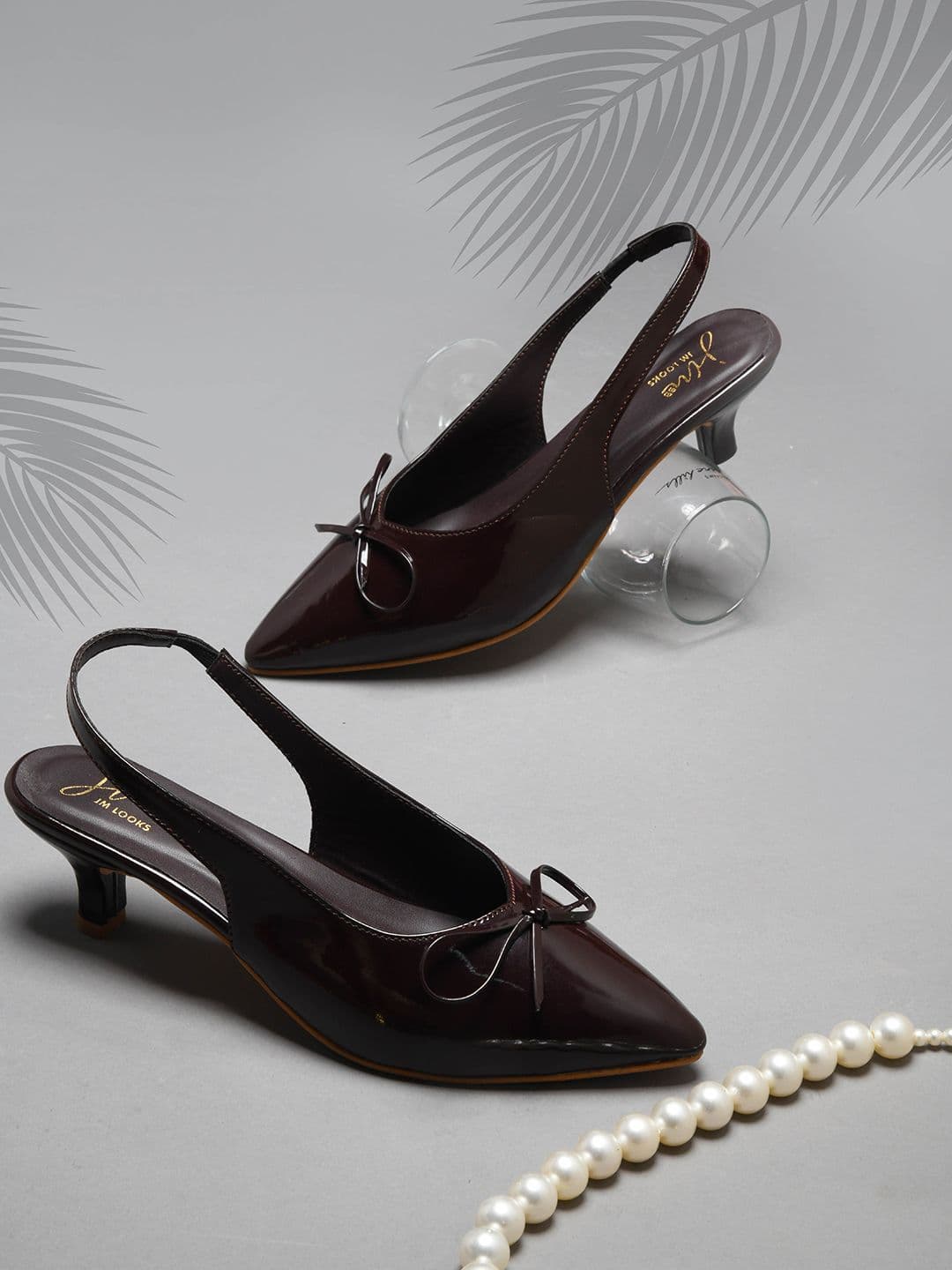 JM Looks Women Trendy Pointed Toe Kitten Heels Pumps with Bow - view 1