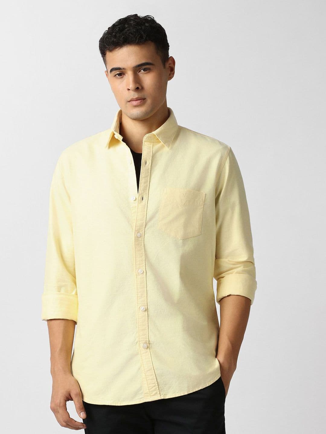 Van Heusen Sport Spread Collar Long Sleeves Pure Cotton Shirt - view 1