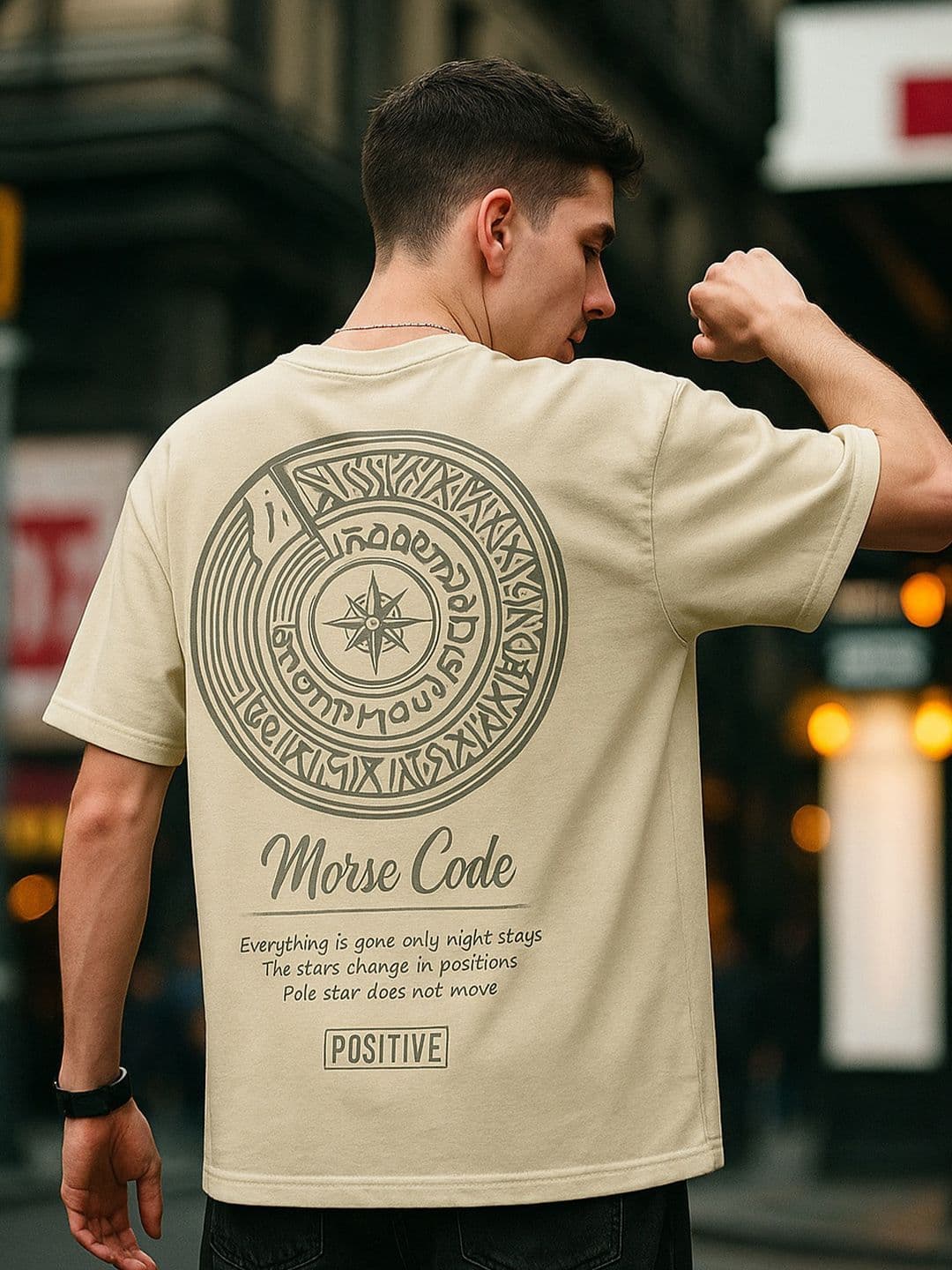 MORSE CODE Men Graphic Oversized T-shirt - view 1