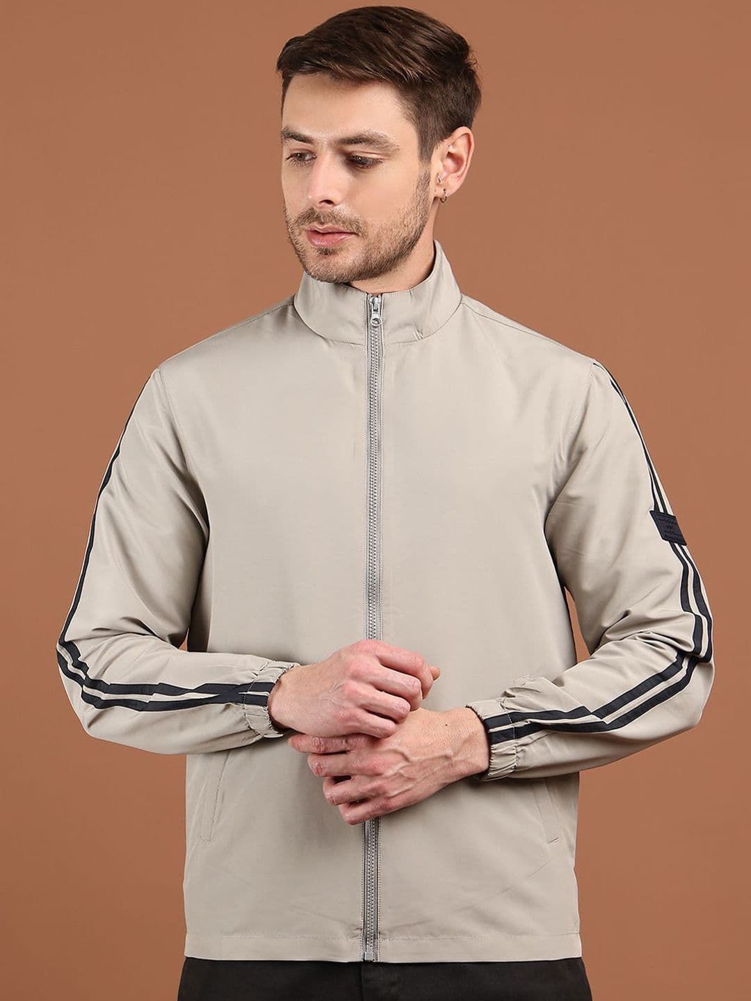 HOUSE OF VEDAS Men Stand Collar Solid Windcheater Sporty Jacket - view 1