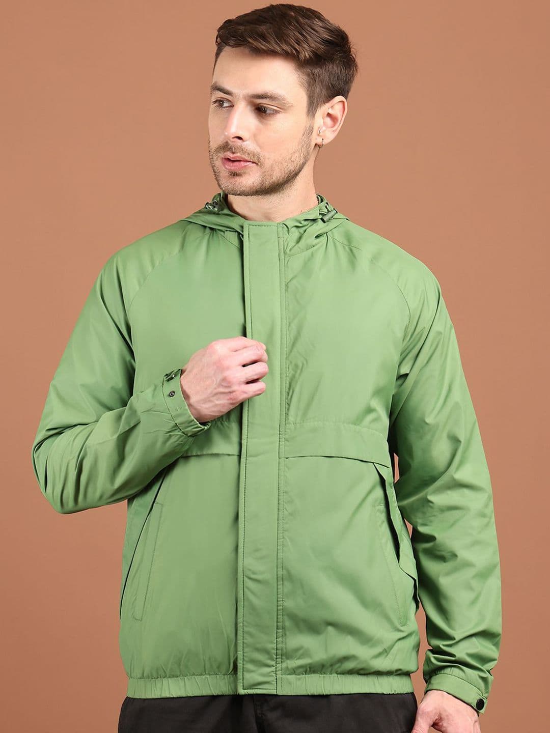 HOUSE OF VEDAS Men Hooded Solid Windcheater Puffer Jacket - view 1