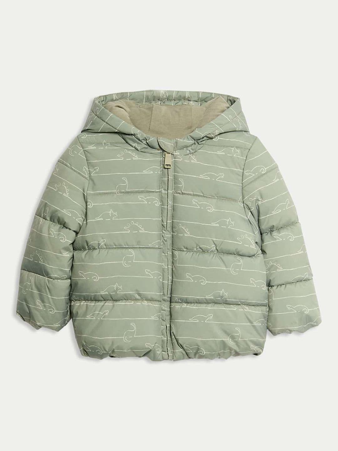 Marks & Spencer Dinosaur Print Hooded Padded Coat - view 1