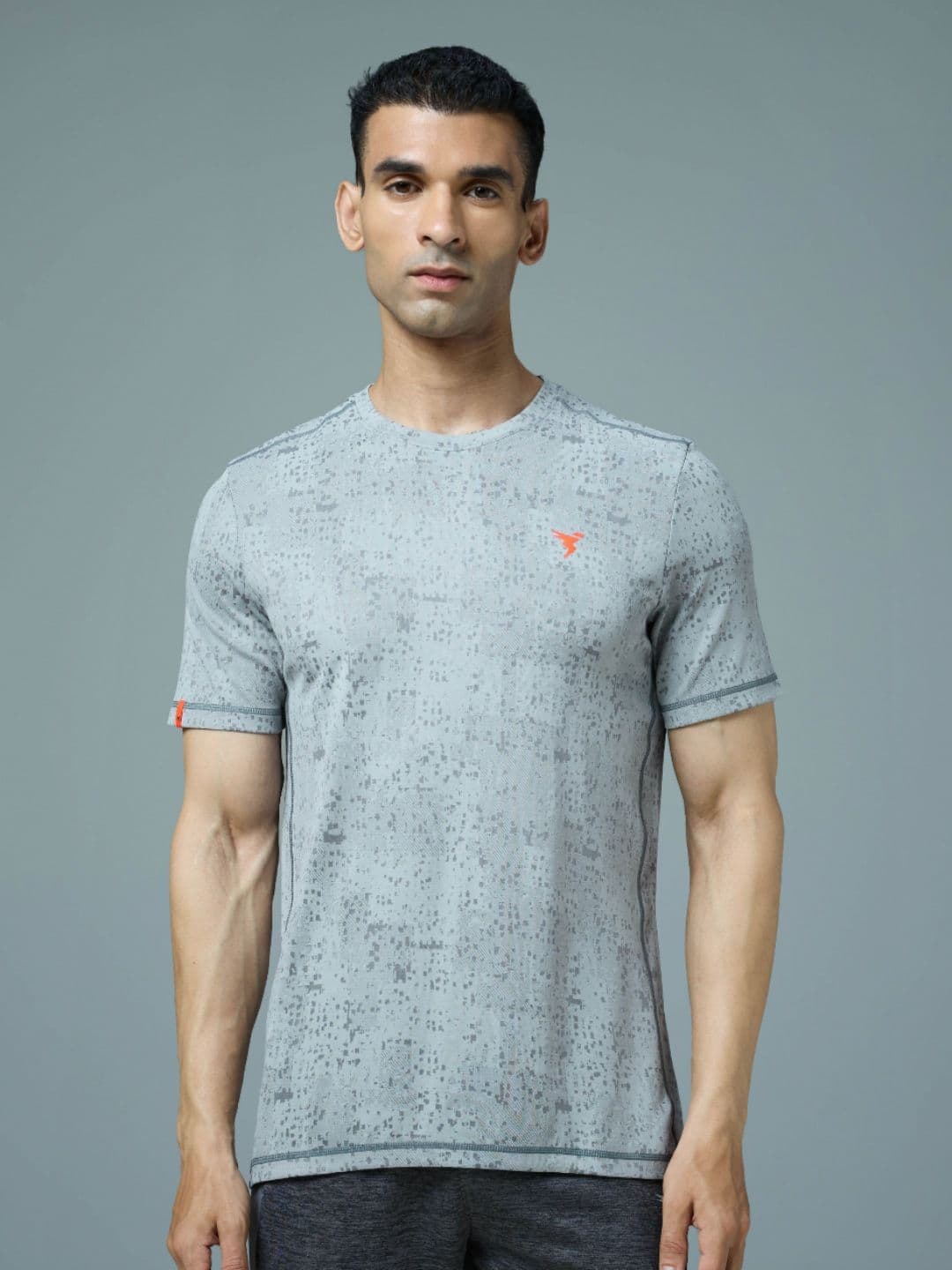 Technosport Men Anti Static Geometric Printed Round Neck Slim Fit T-shirt - view 1
