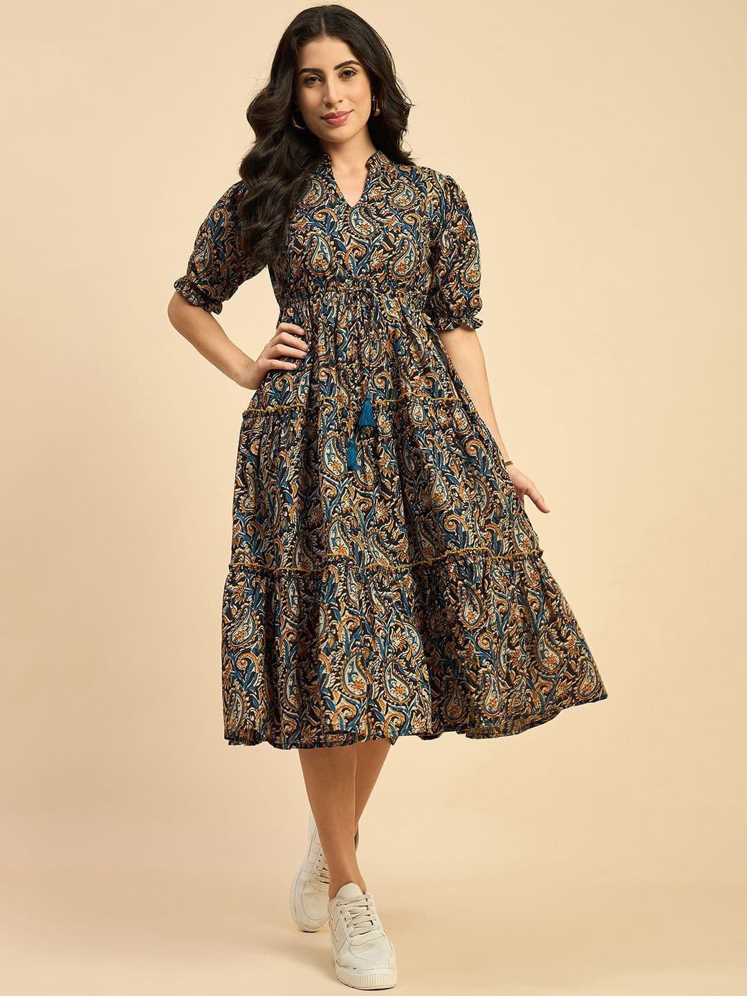 Krunal Raiyani Women Ethnic Motifs Printed Daily Flared Anarkali Kurta - view 1