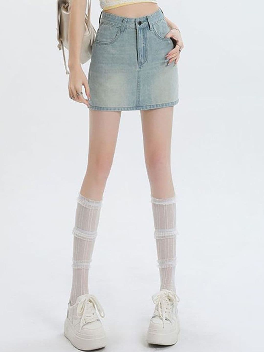StyleCast Women Mid-Rise Straight Denim Mini Skirt - view 1