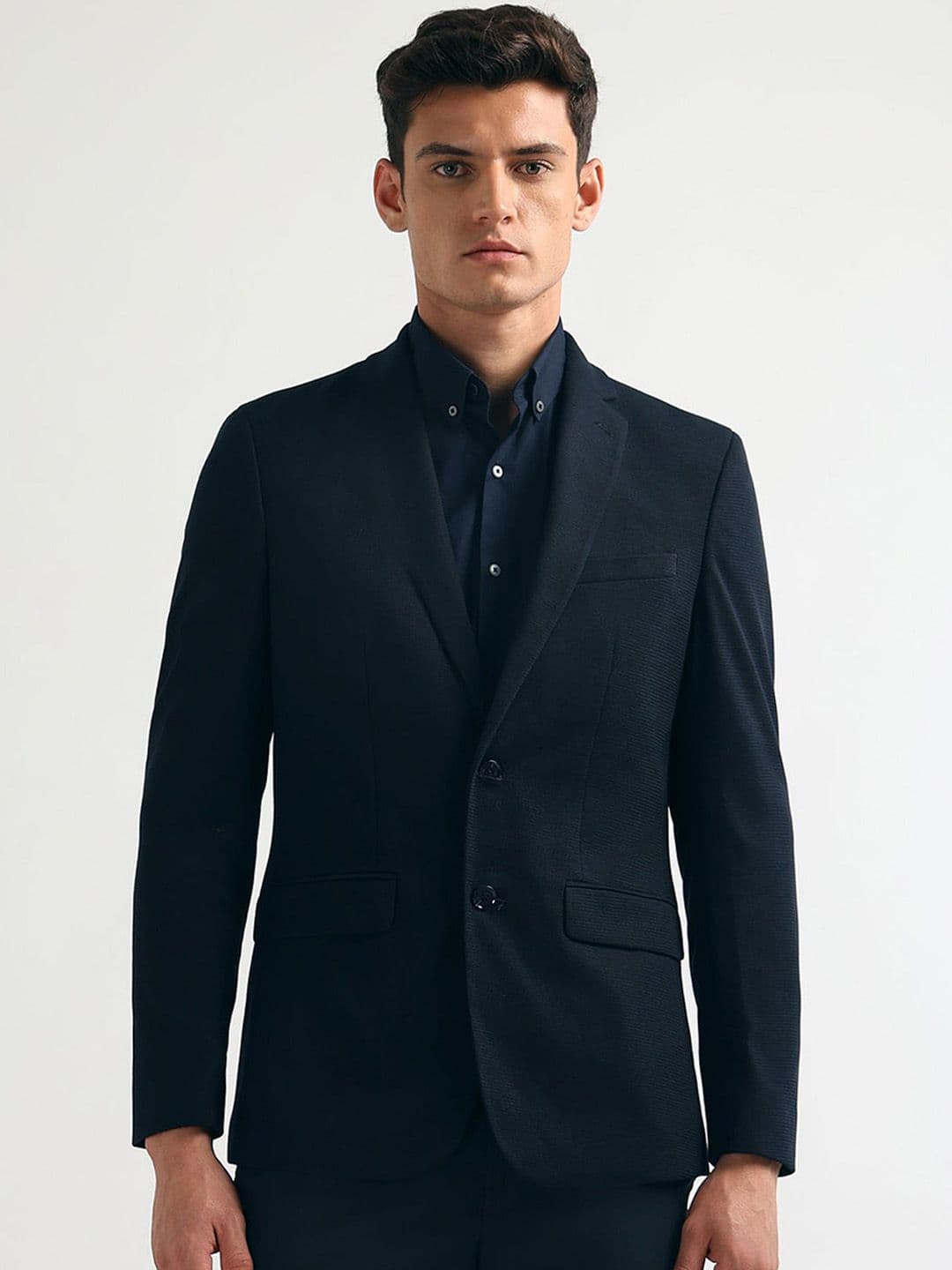 Arrow Self-Design Slim-Fit Single-Breasted Formal Blazer - view 1