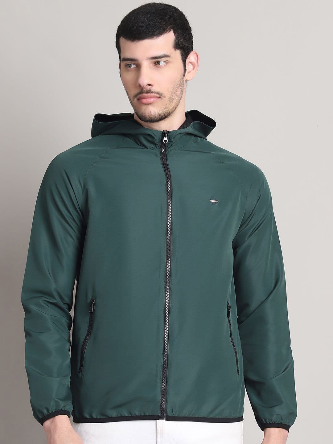 HOUSE OF VEDAS Men Hooded Solid Windcheater Sporty Jacket - view 1