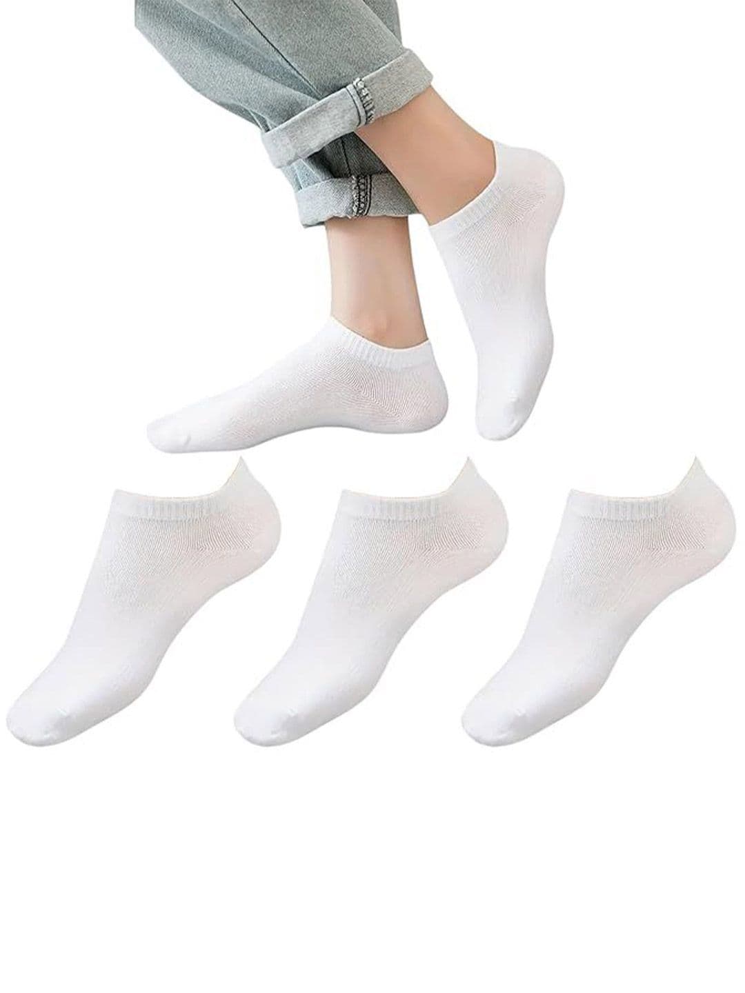 ZEDGORA Unisex Pack Of 3 Solid NoShow Cotton Socks - view 1