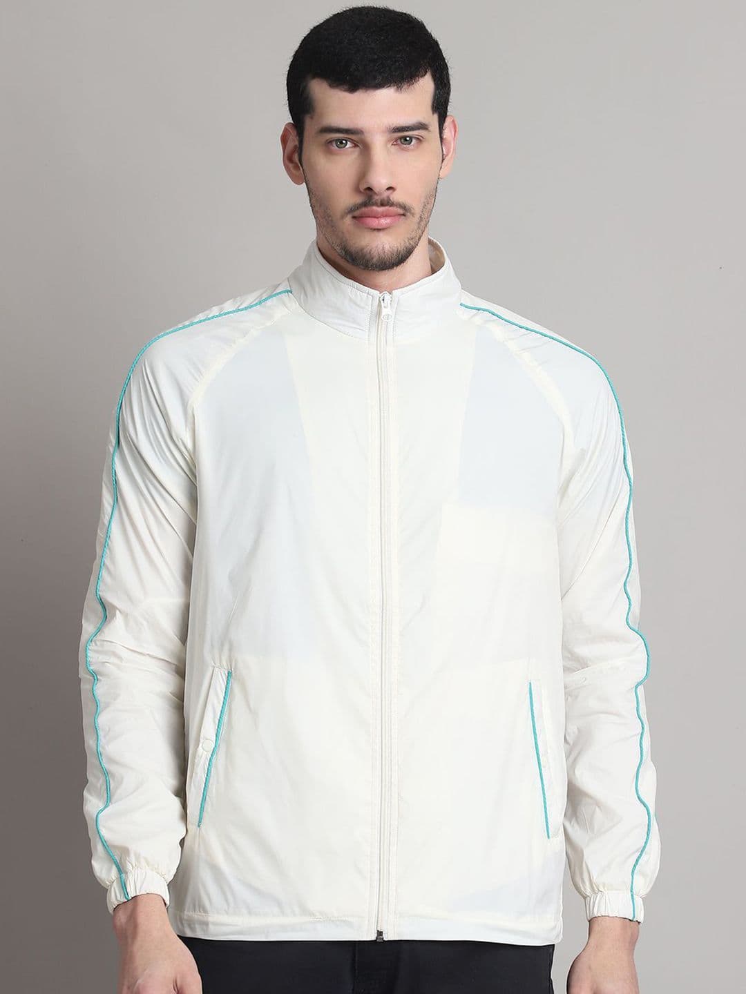 HOUSE OF VEDAS Men Stand Collar Solid Windcheater Sporty Jacket - view 1