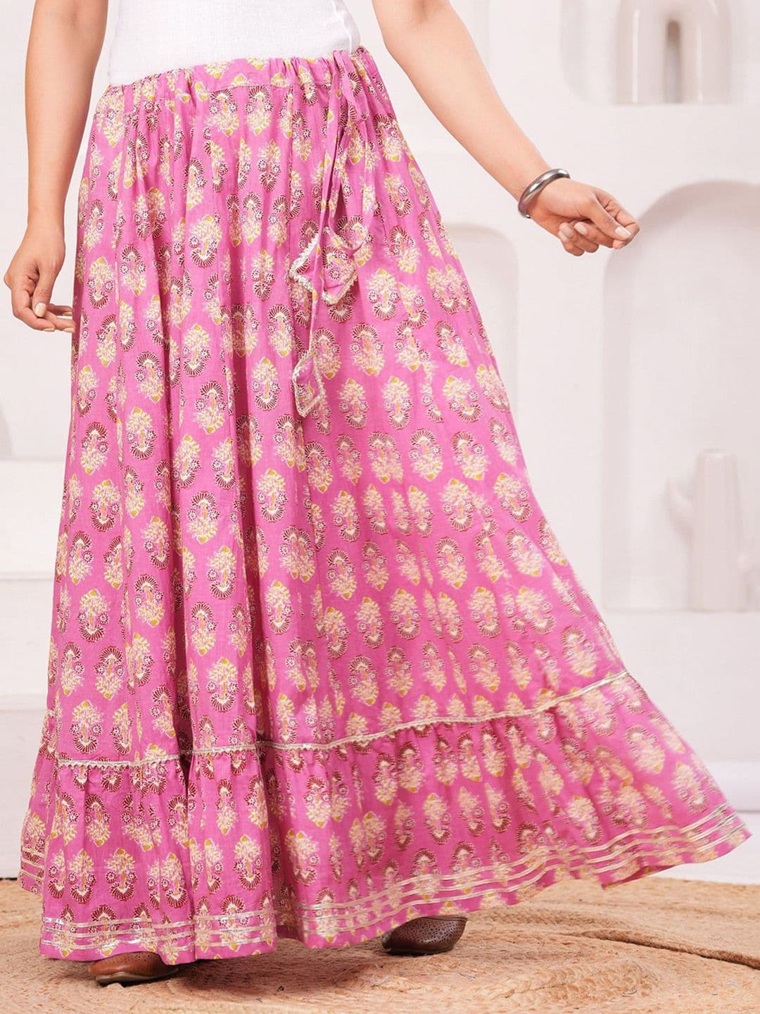 Clothy N Wave Floral Printed Maxi A-Line Skirt - view 1