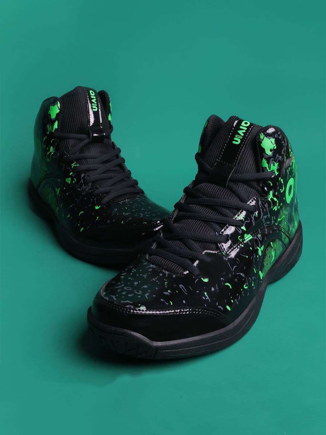 Aivin Wave Pro Black And Green Basketball Shoes - view 1
