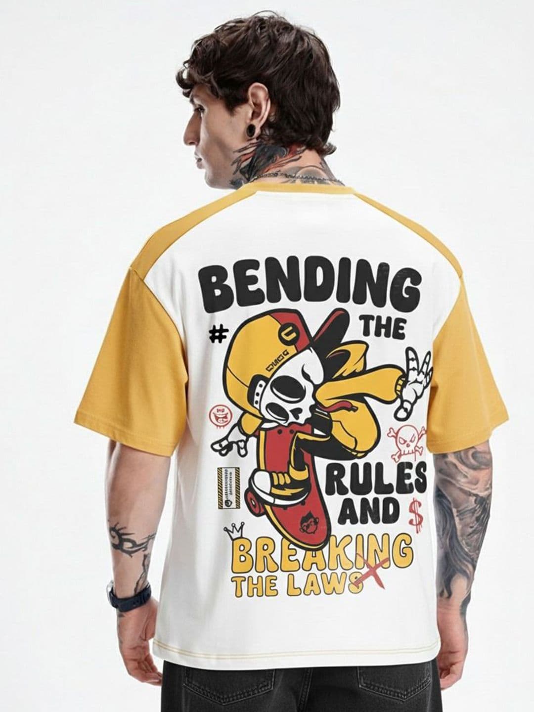 Crazymonk Men Graphic Printed Round Neck Cotton Oversized T-shirt - view 1