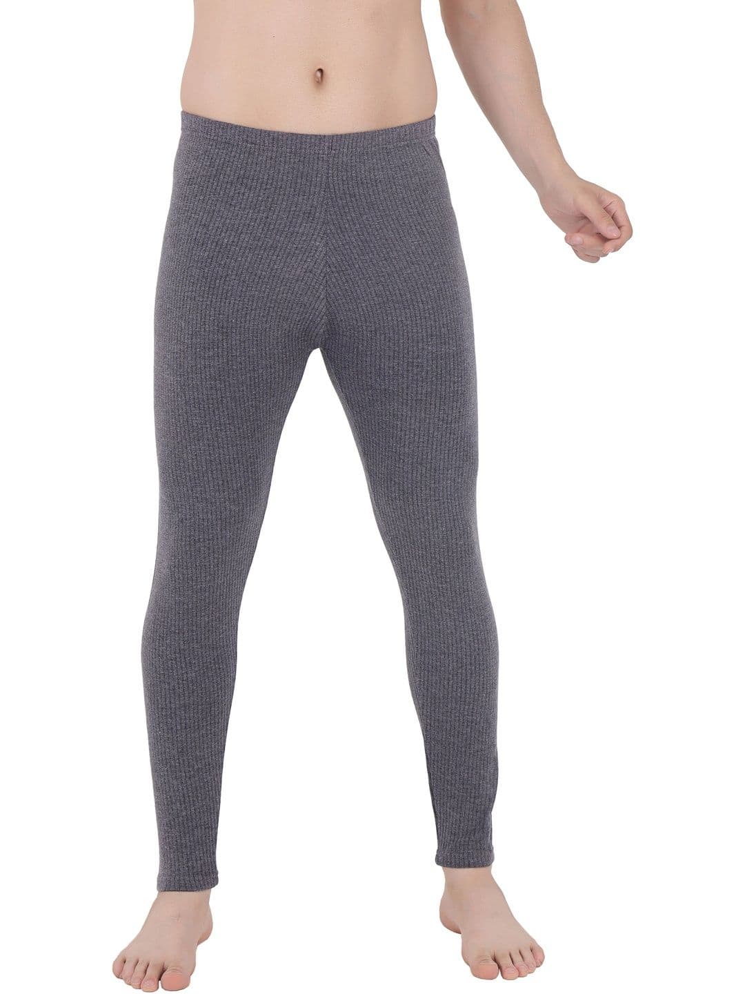 SELFCARE Men Grey Poly Cotton Solid Winter Innerwear Thermal Pyjama - view 1