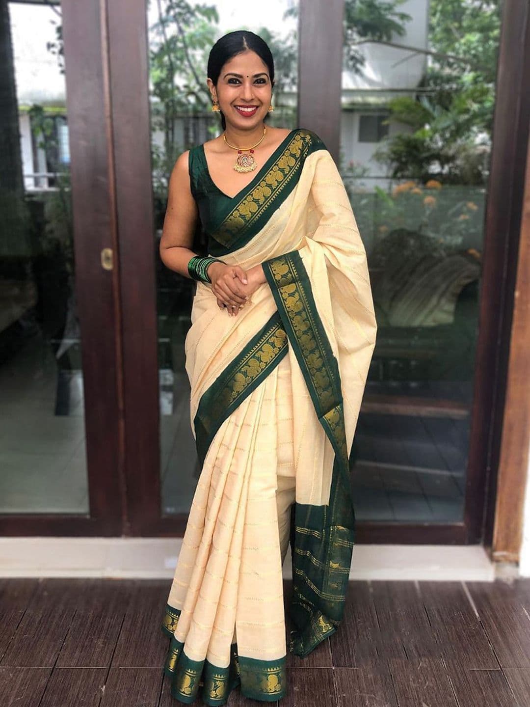 PHEASANT Women Striped Woven Design Saree - view 1