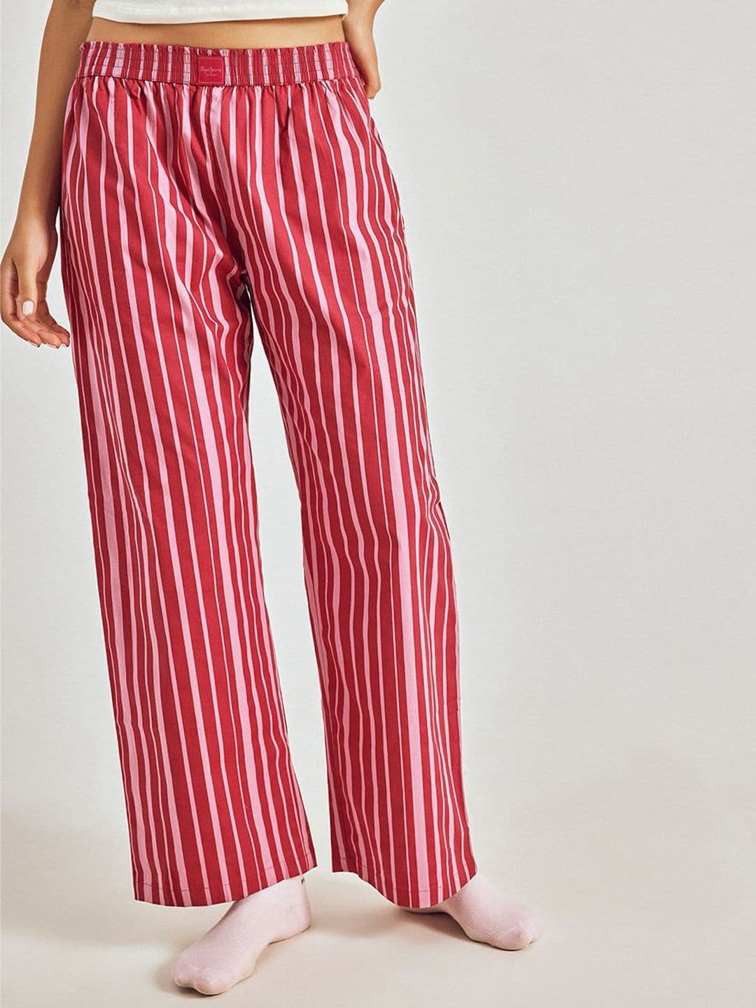 Pepe Jeans Women Striped Mid Rise Cotton Lounge Pant - view 1