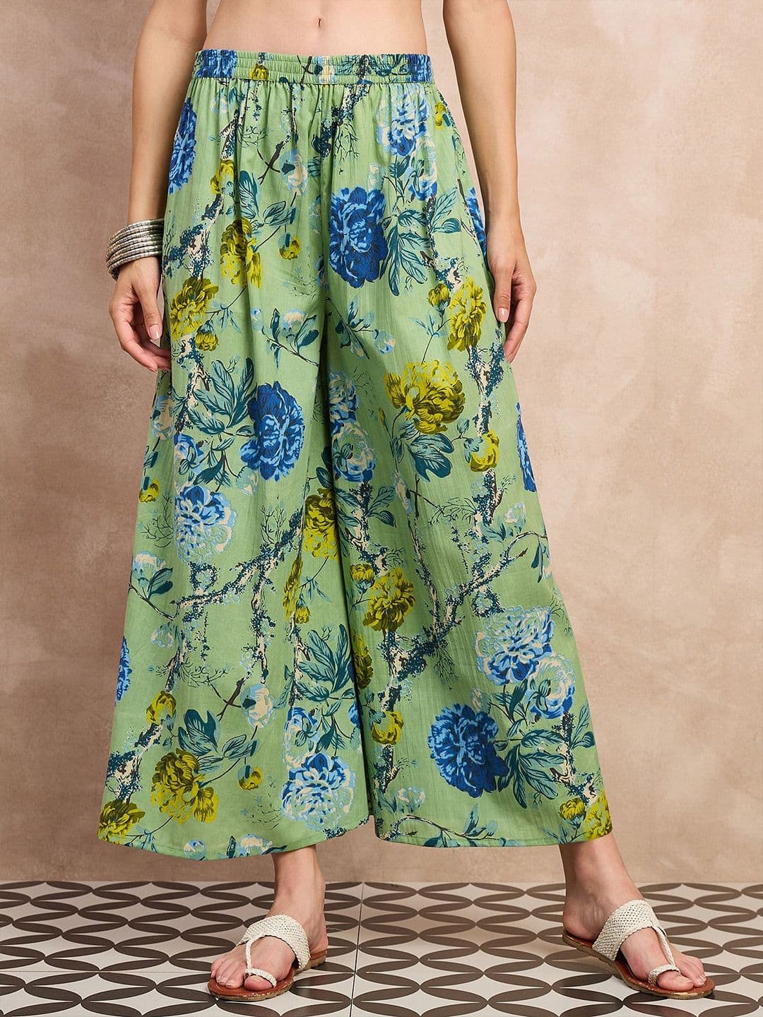 InWeave Women Floral Printed Flared Palazzos - view 1