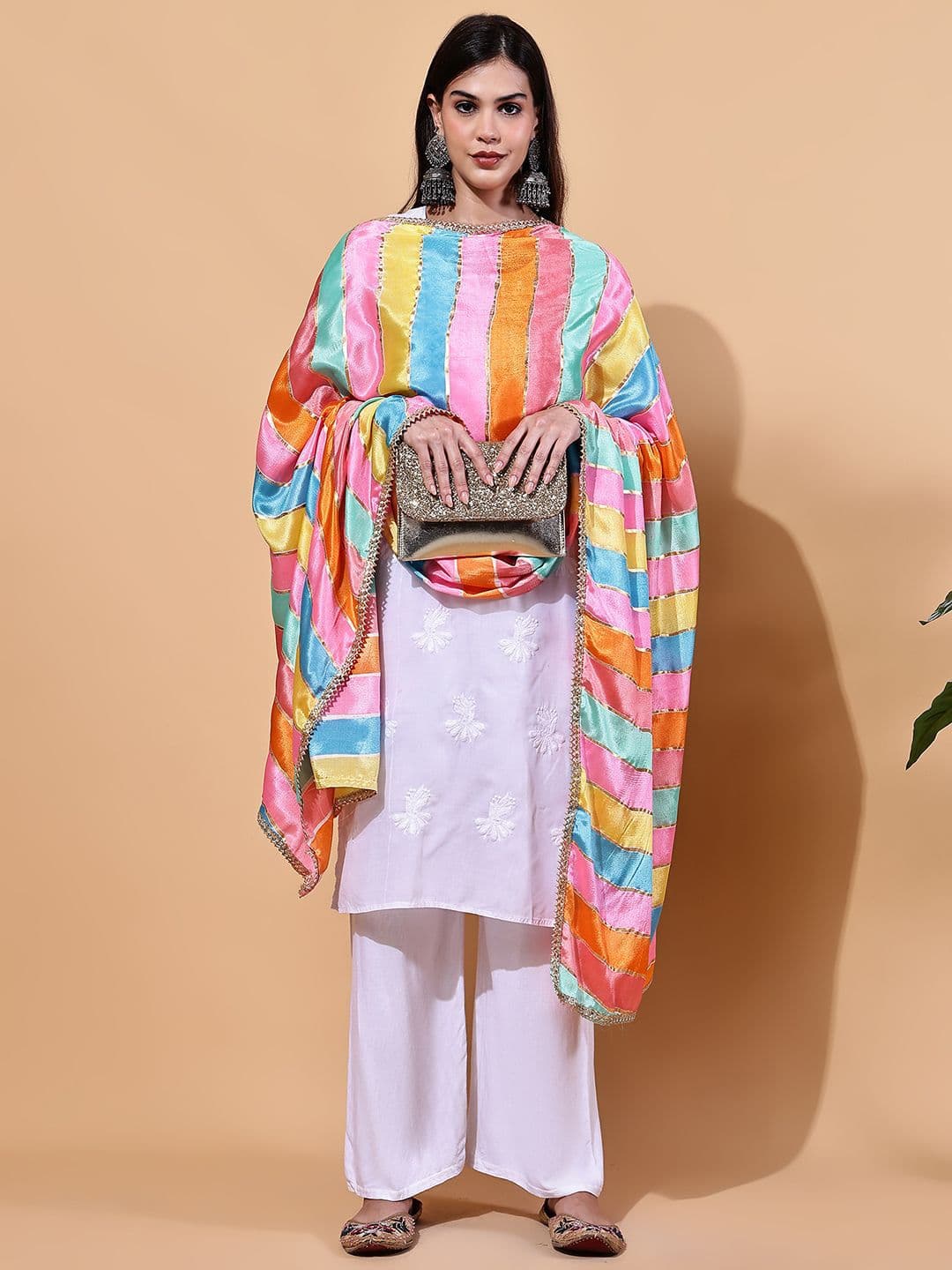 LOOM LEGACY Colourblocked Dupatta - view 1