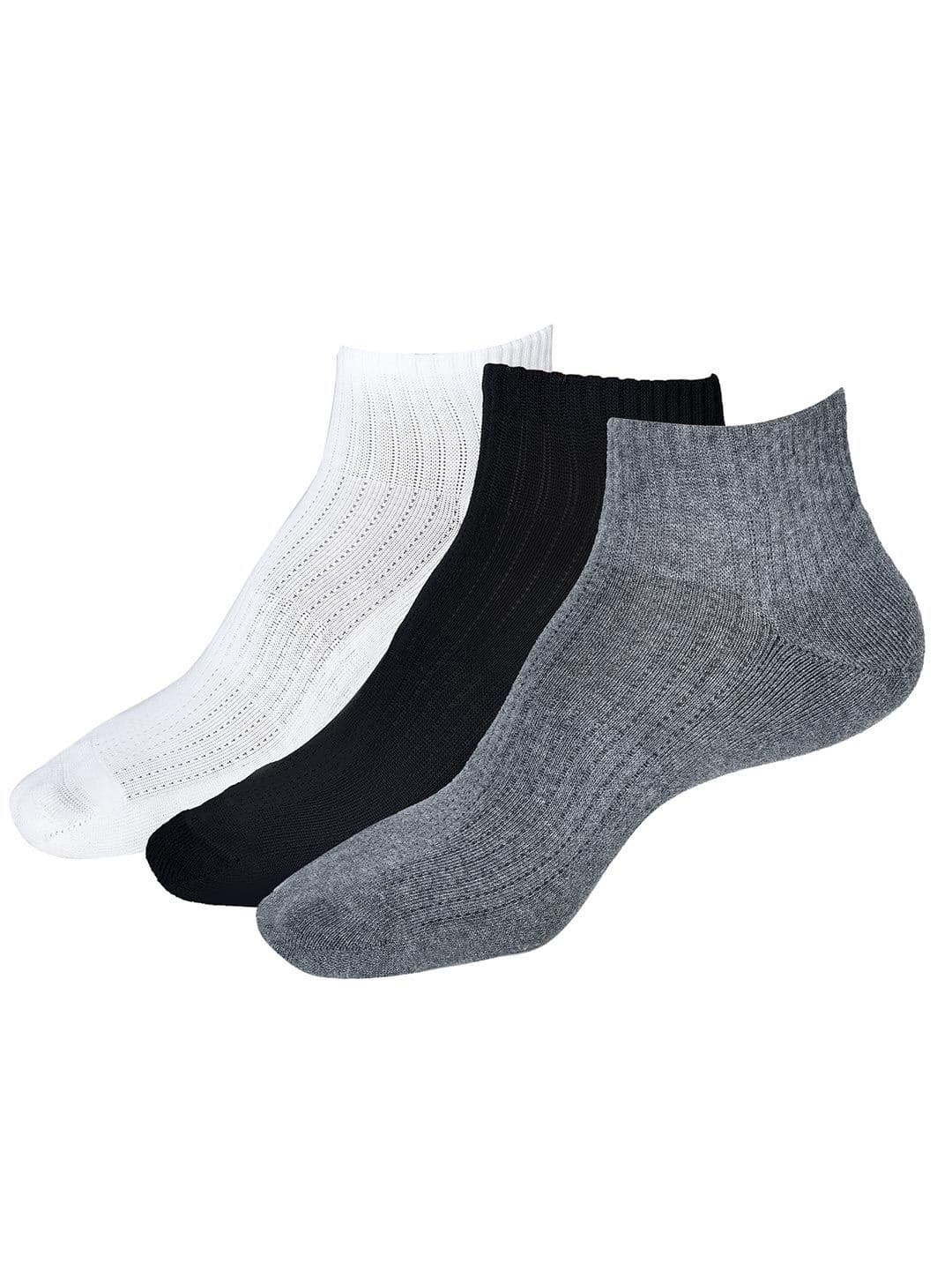 ROYAL SON Pack Of 3 Ankle Length Cushioned Sole Breathable Mesh Socks - view 1