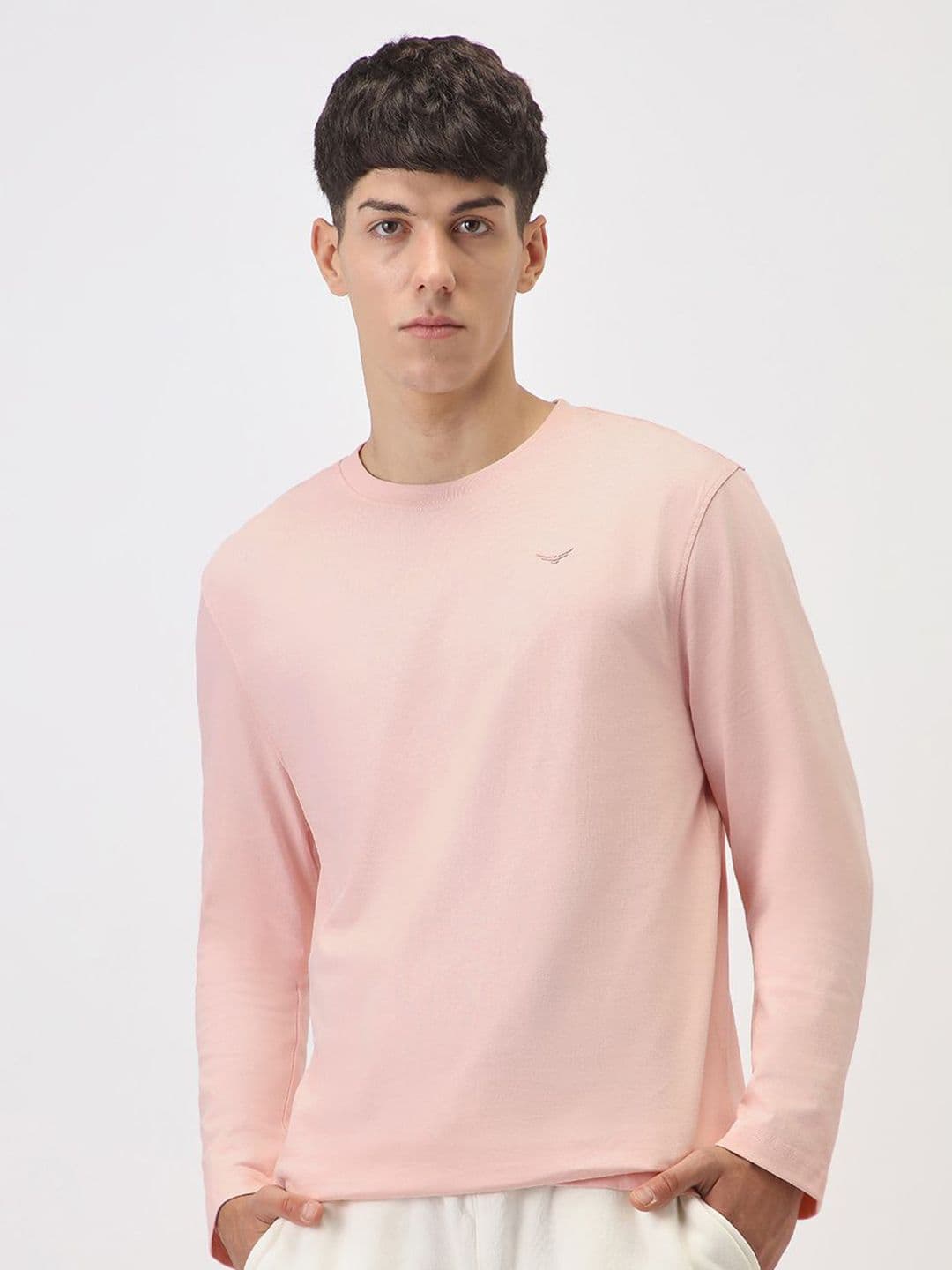 NOBERO Men Solid Round Neck Pure Cotton T-shirt - view 1