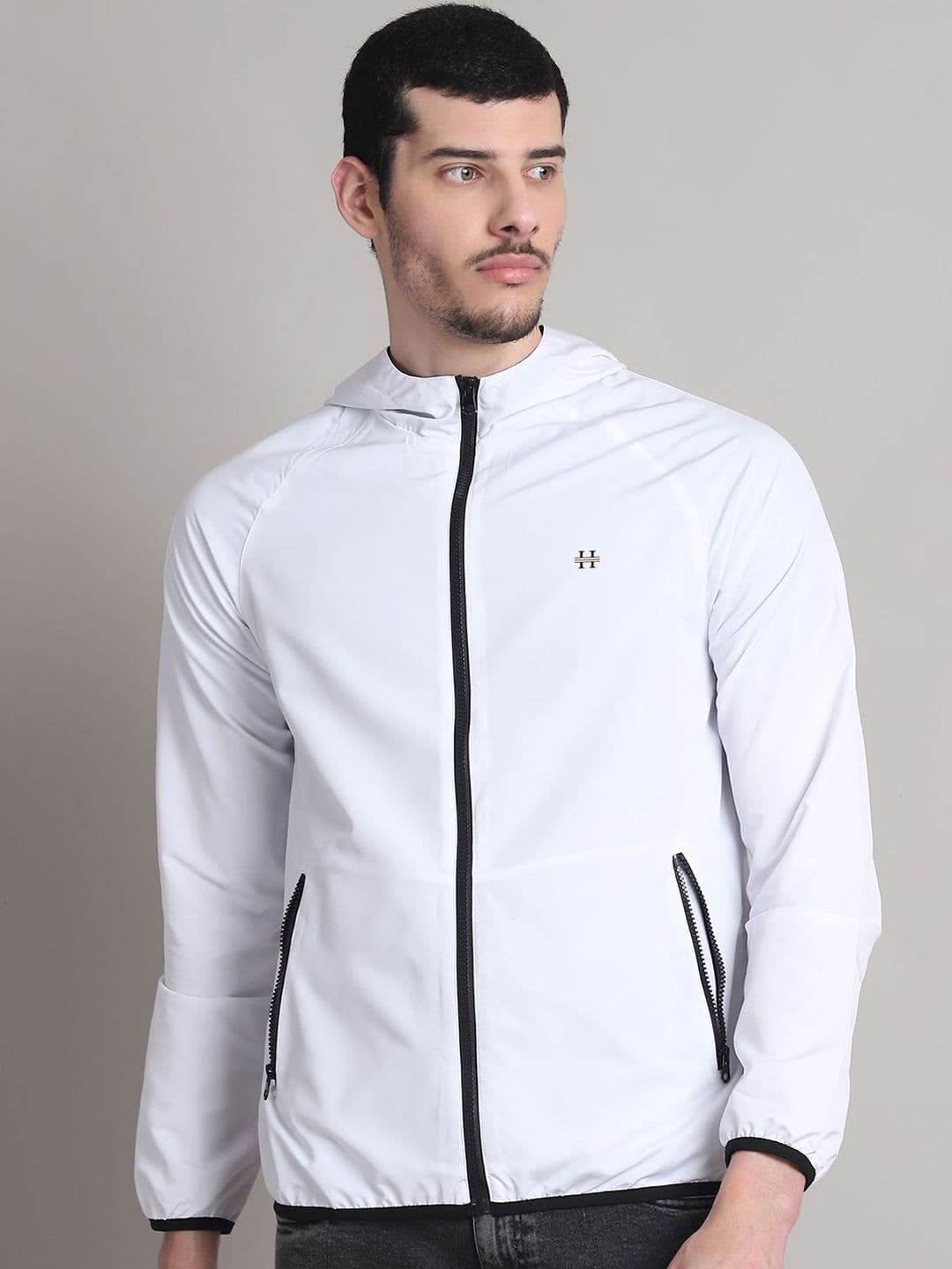 HOUSE OF VEDAS Men Hooded Solid Windcheater Sporty Jacket - view 1
