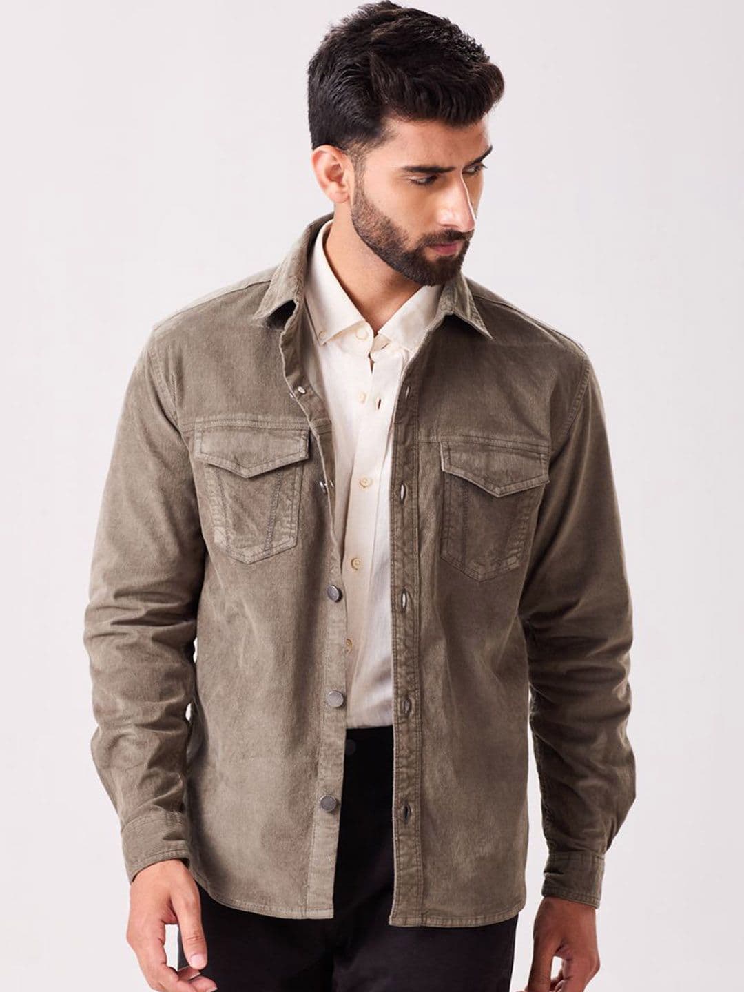 MH&Y Men Corduroy Solid Tailored Jacket - view 1
