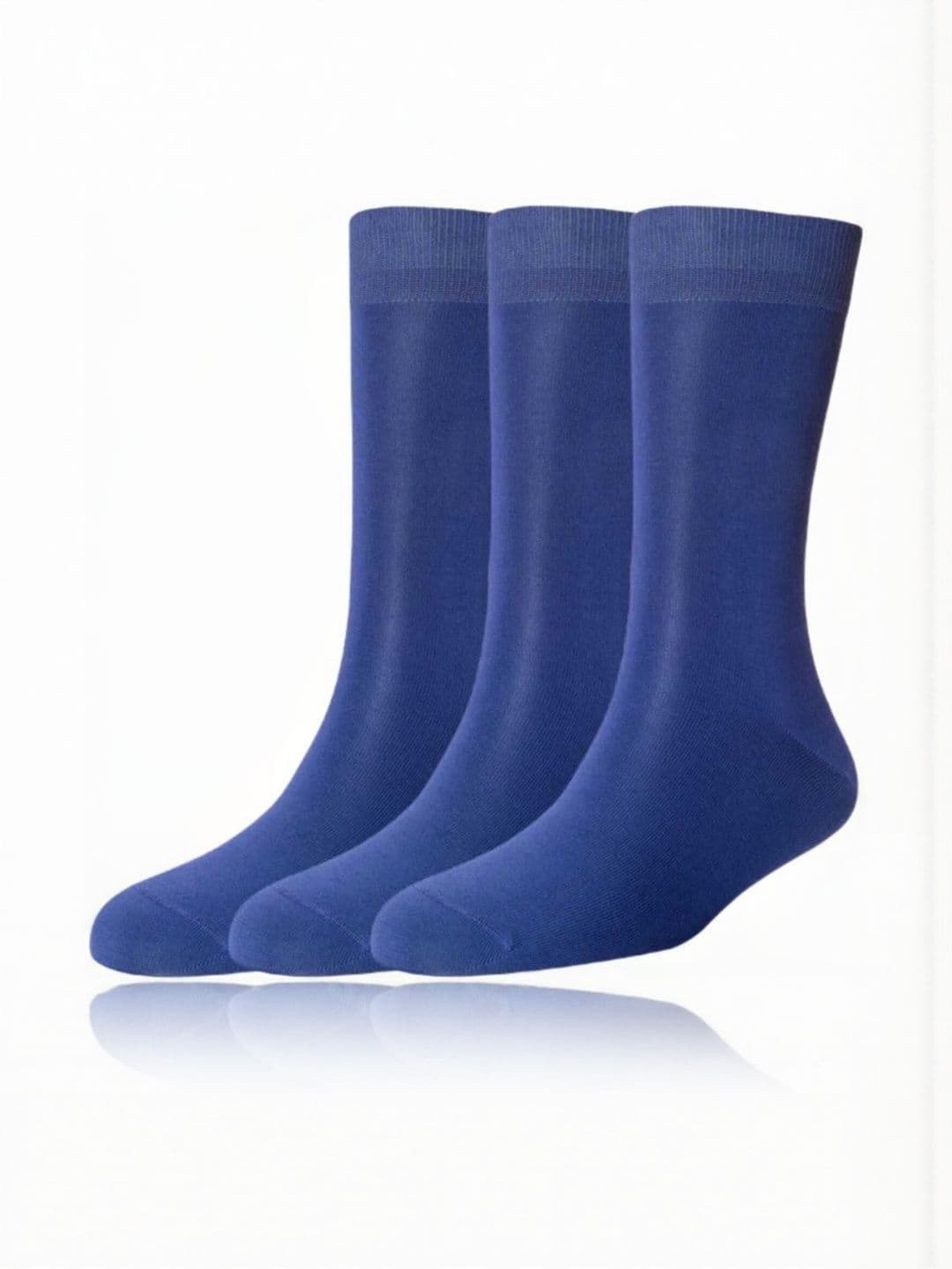Akeeta Unisex Pack Of 3 Blue Calf Length Socks - view 1