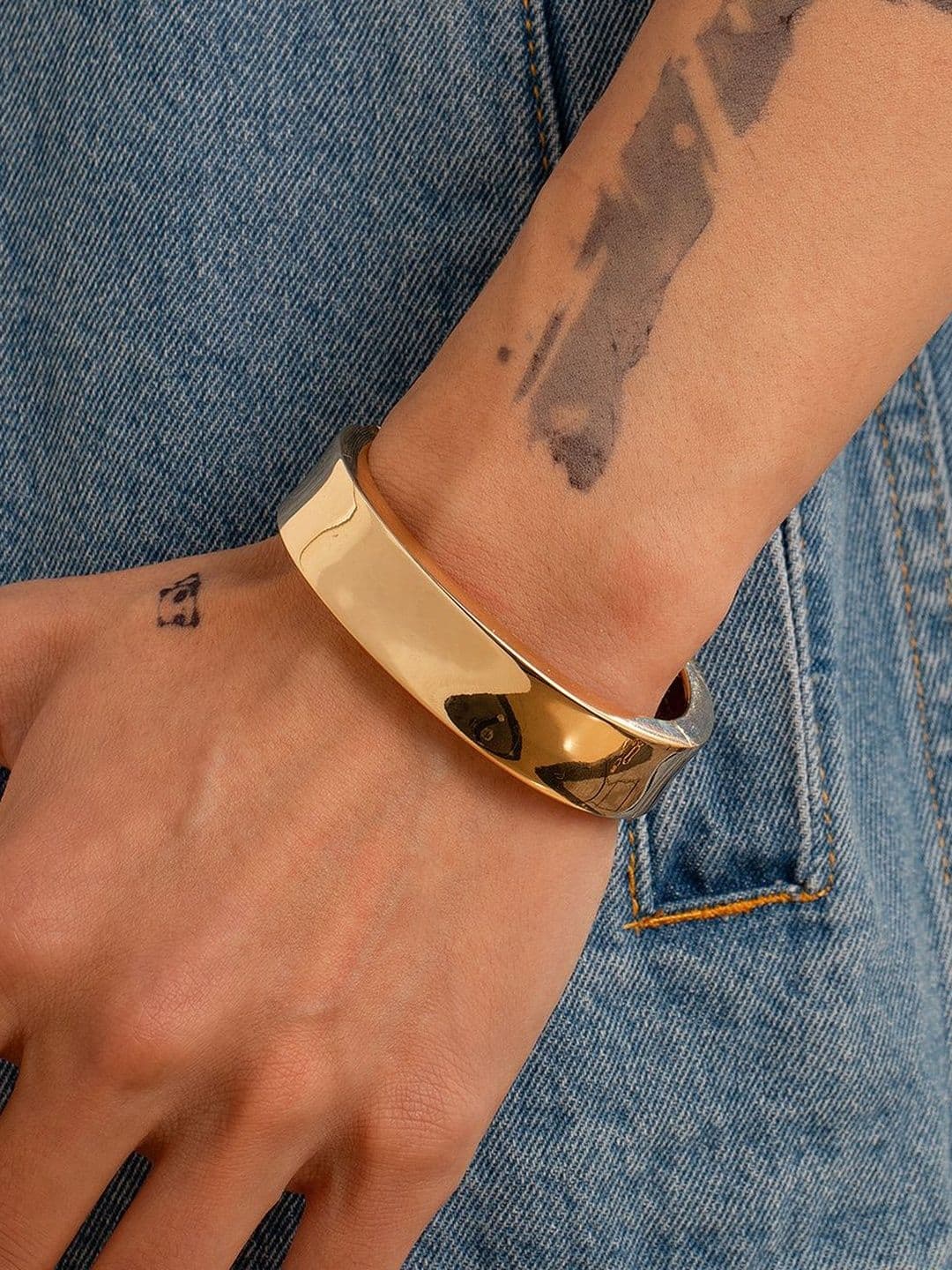 StyleCast x Revolte Men Gold-Plated Cuff Bracelet - view 1