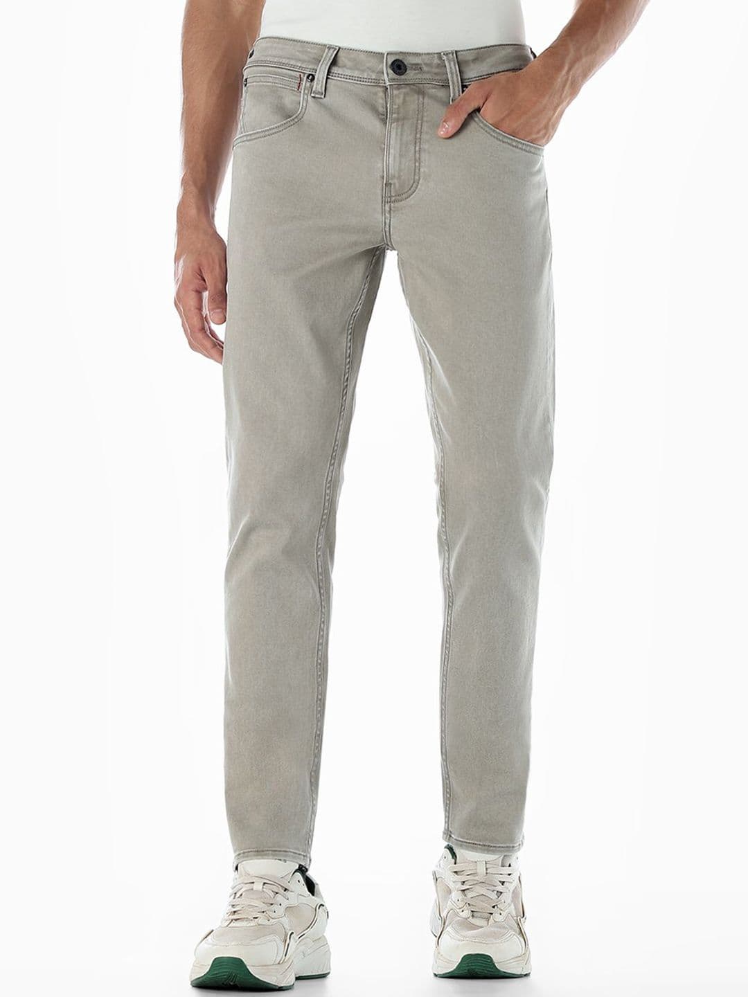 Jack & Jones JJI SHL GLENN BASSIN,Men Slim Fit Low-Rise Light Fade Stretchable Jeans - view 1