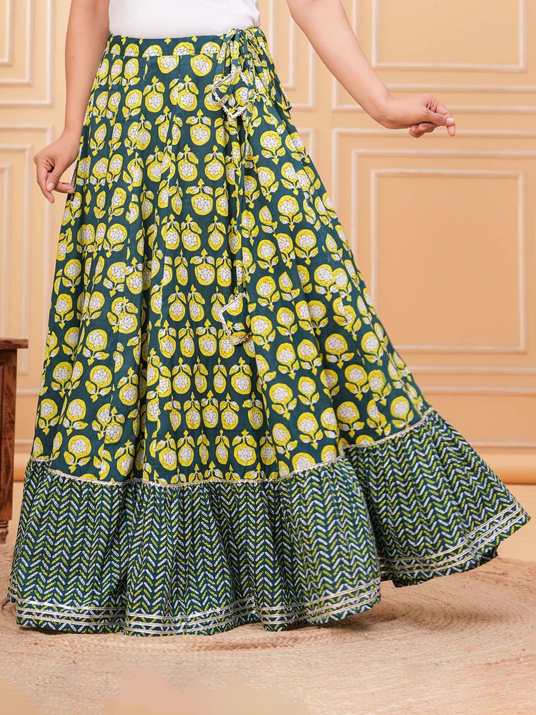 NYPA Floral Printed Flared Maxi Skirt - view 1