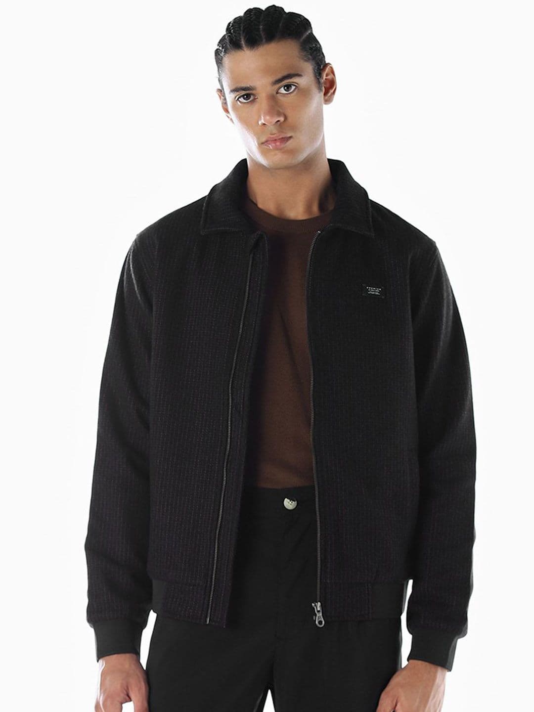 Jack & Jones Men Spread Collar Striped Bomber Jacket - view 1