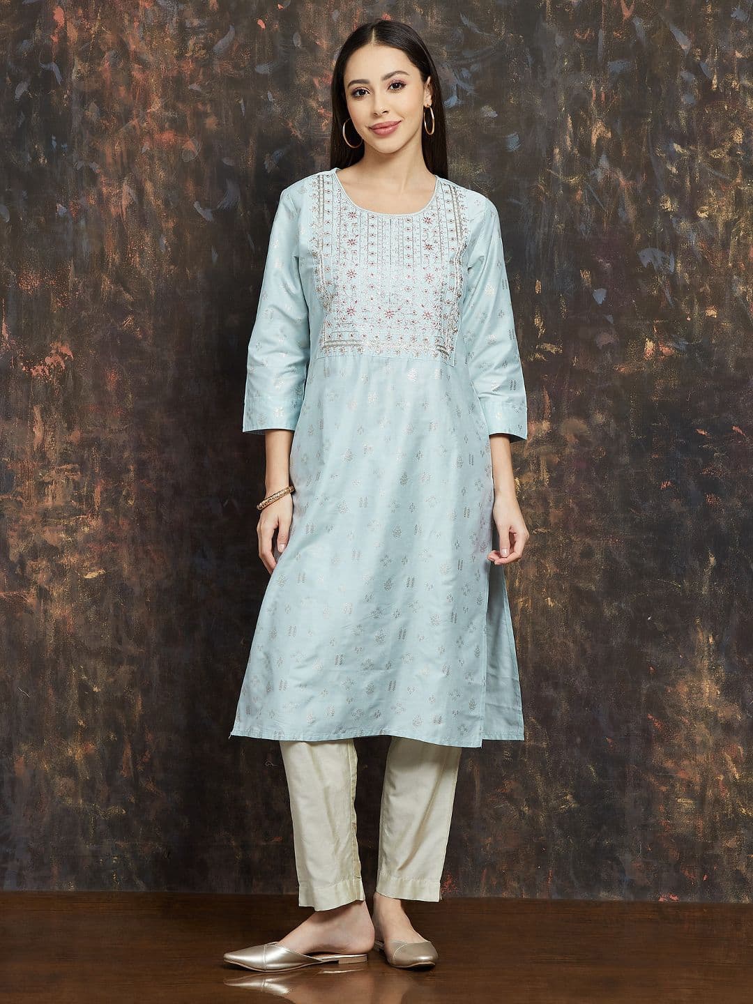 Melange by Lifestyle Women Embroidery Regular Kurta - view 1