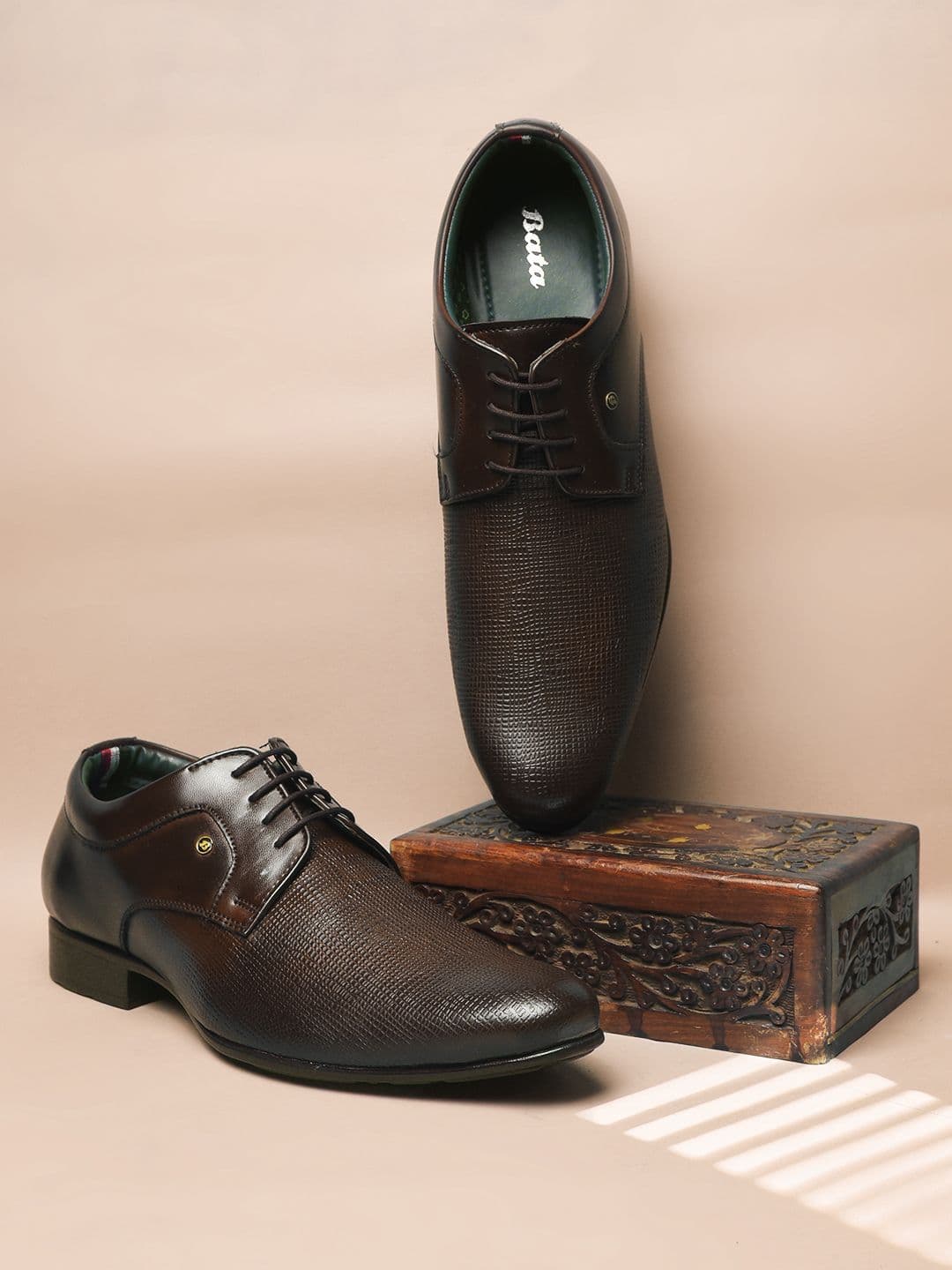 Bata Men Textured Lace-Ups Formal Derbys - view 1
