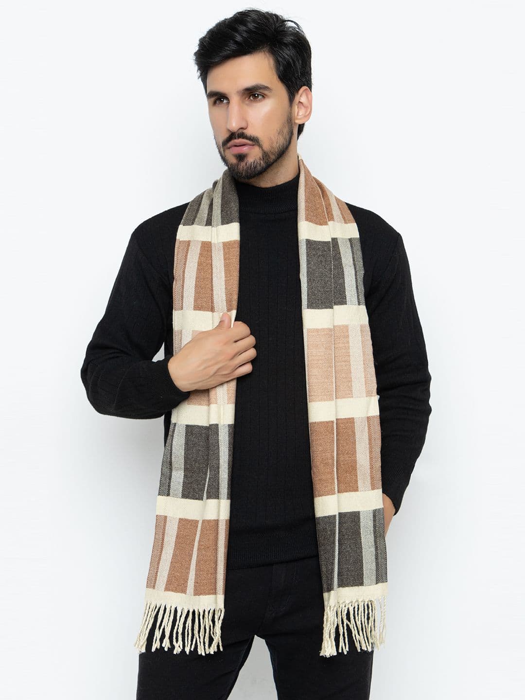 Amoldo Men Striped Woolen Muffler - view 1