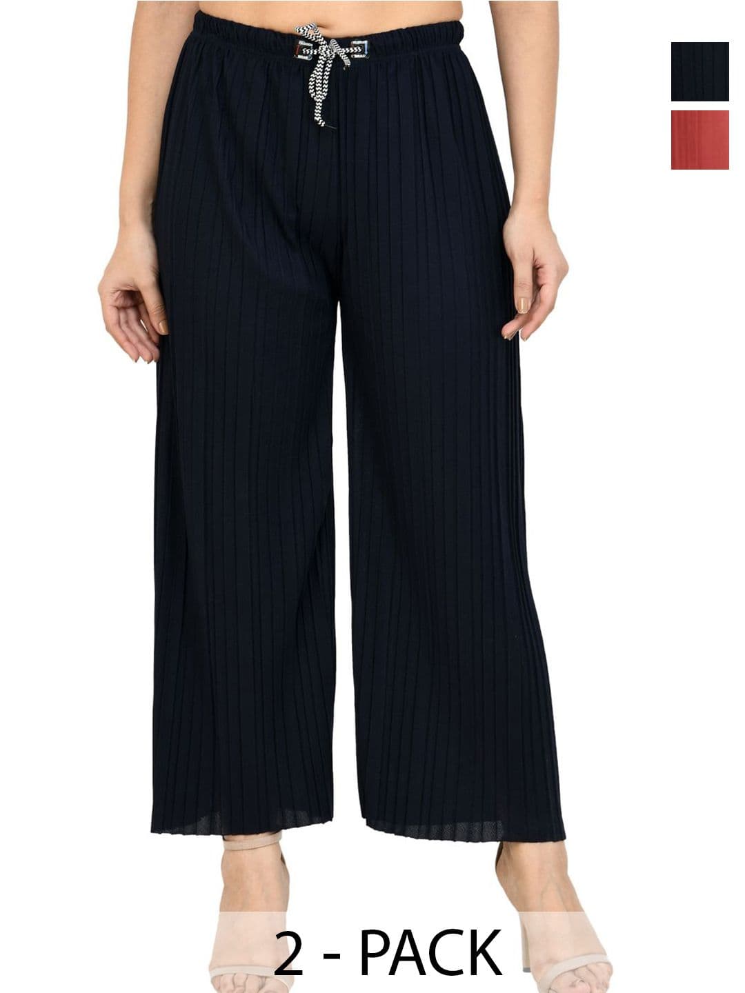 Brainbees Women Pack Of 2 Chambray Palazzos - view 1