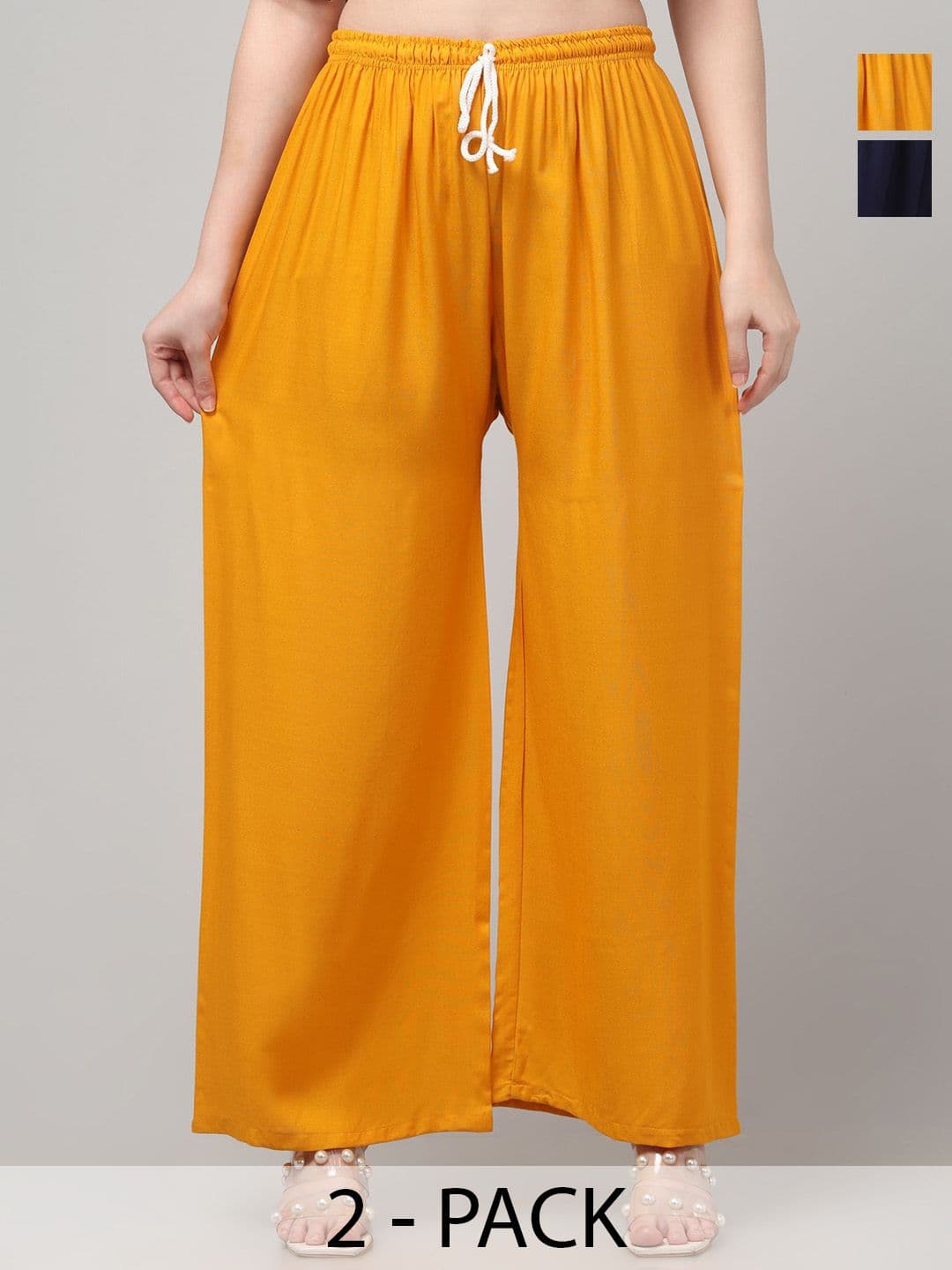 AFFLEON Women Pack Of 2 Wide Leg Palazzos - view 1