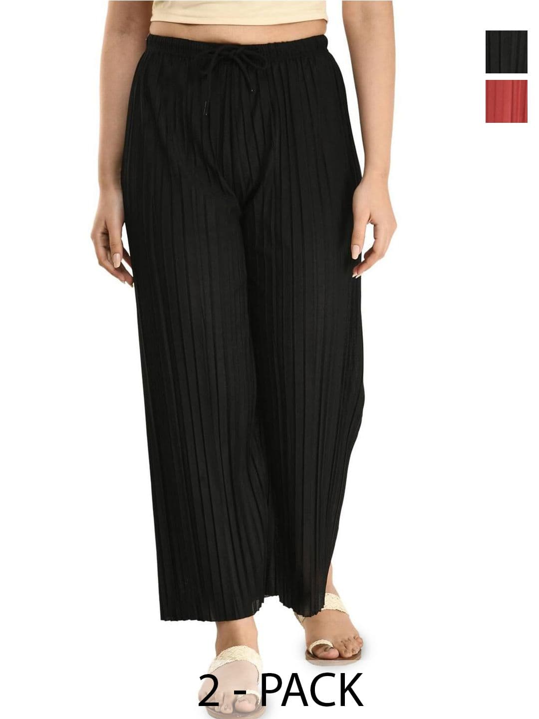 Brainbees Women Pack Of 2 Straight Palazzos - view 1