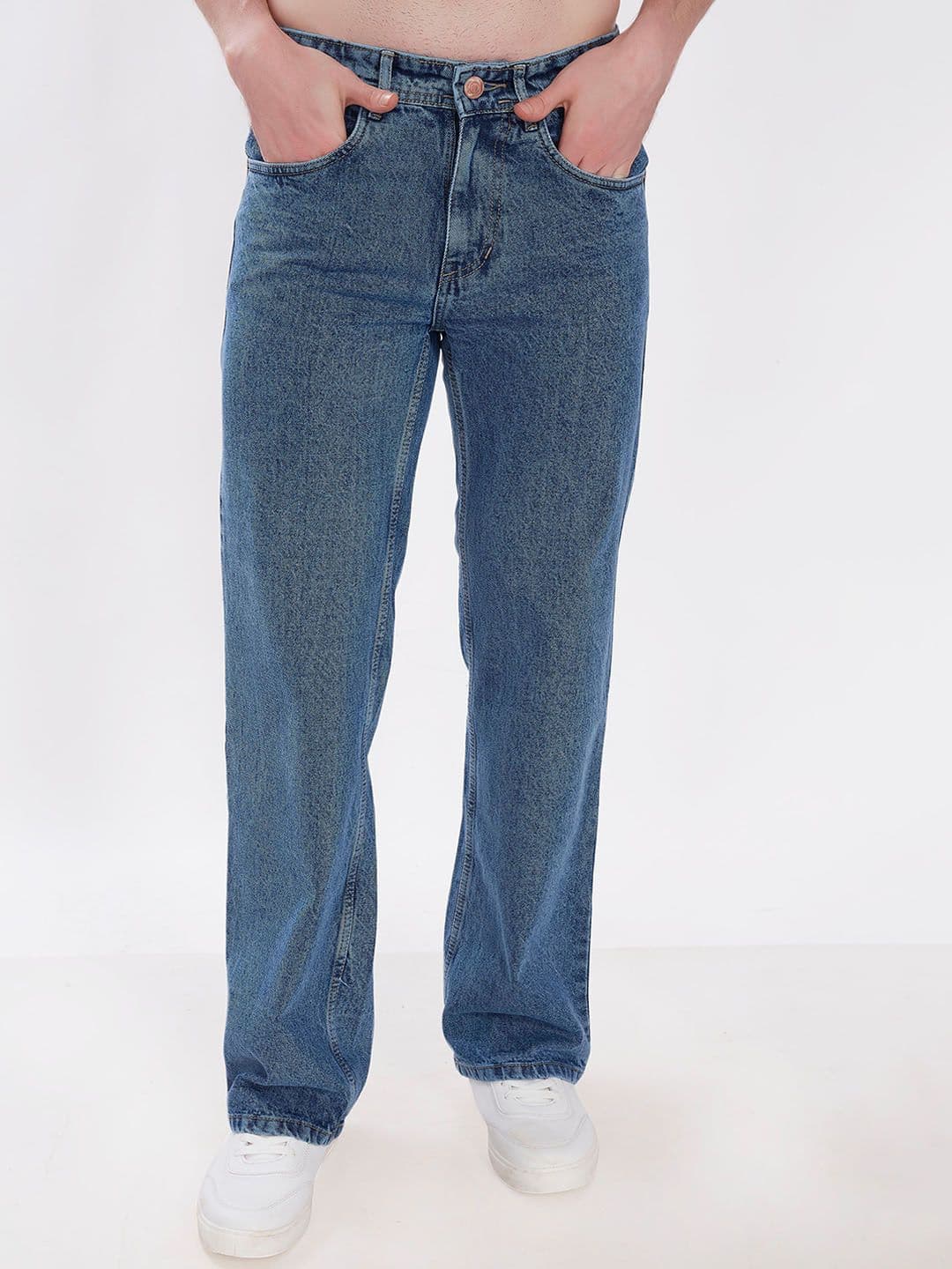 THE BEETEL HOUSE Men Baggy Mid-Rise Cotton Denim Jeans - view 1