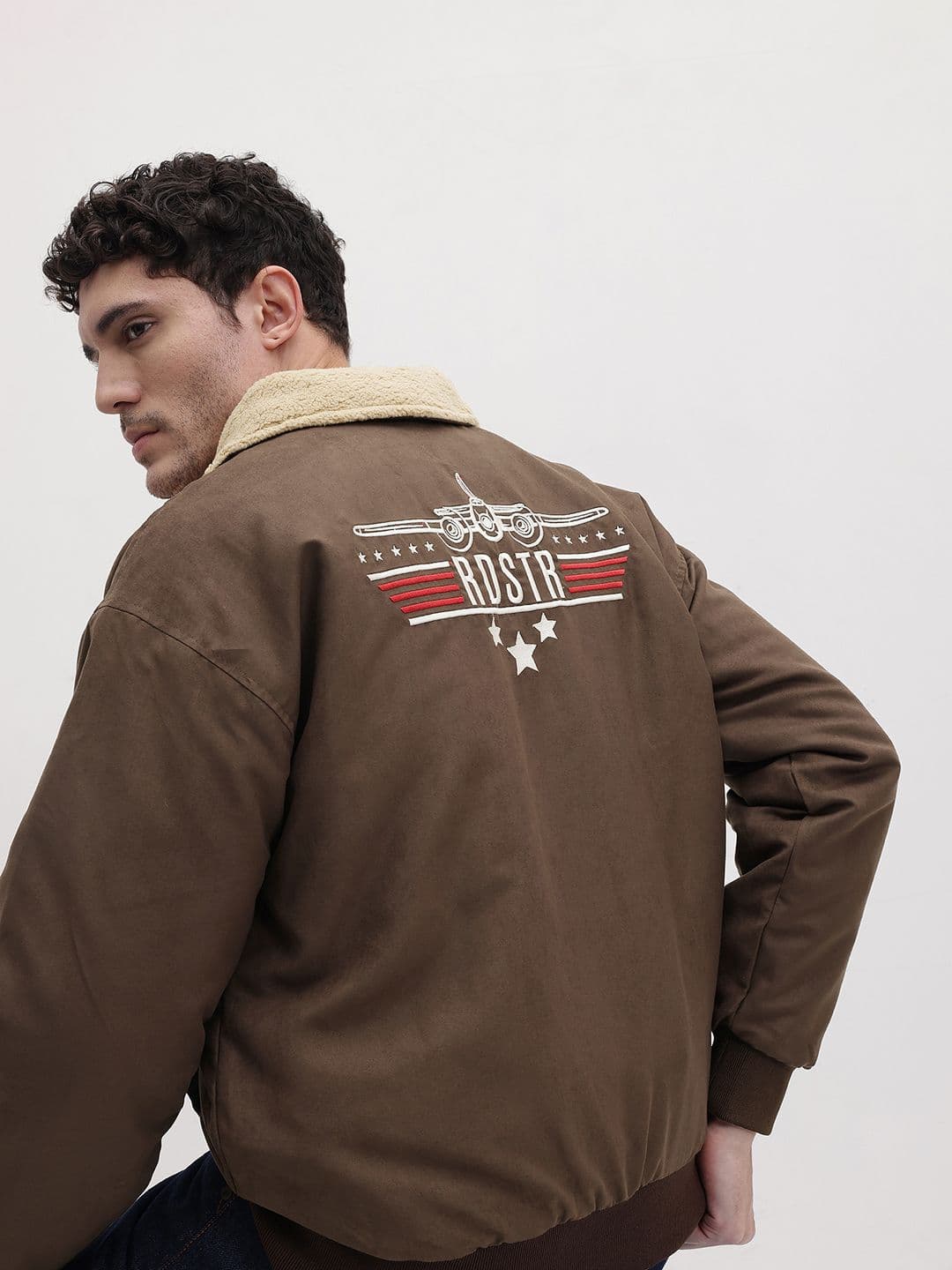 The Roadster Life Co. Faux Fur Trim Suede Finish Bomber Jacket - view 1