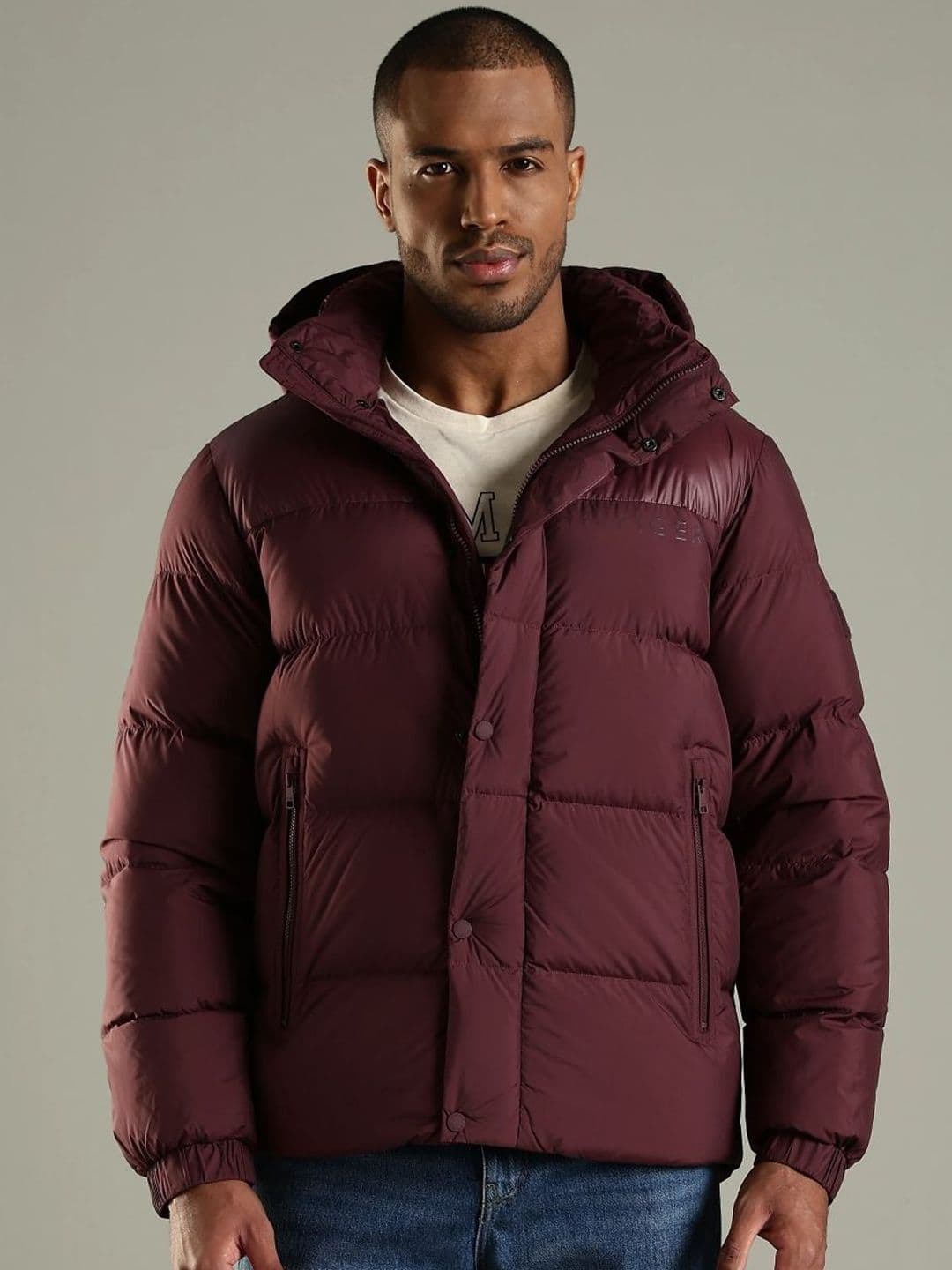 Tommy Hilfiger Men Solid Hooded Padded Jacket - view 1