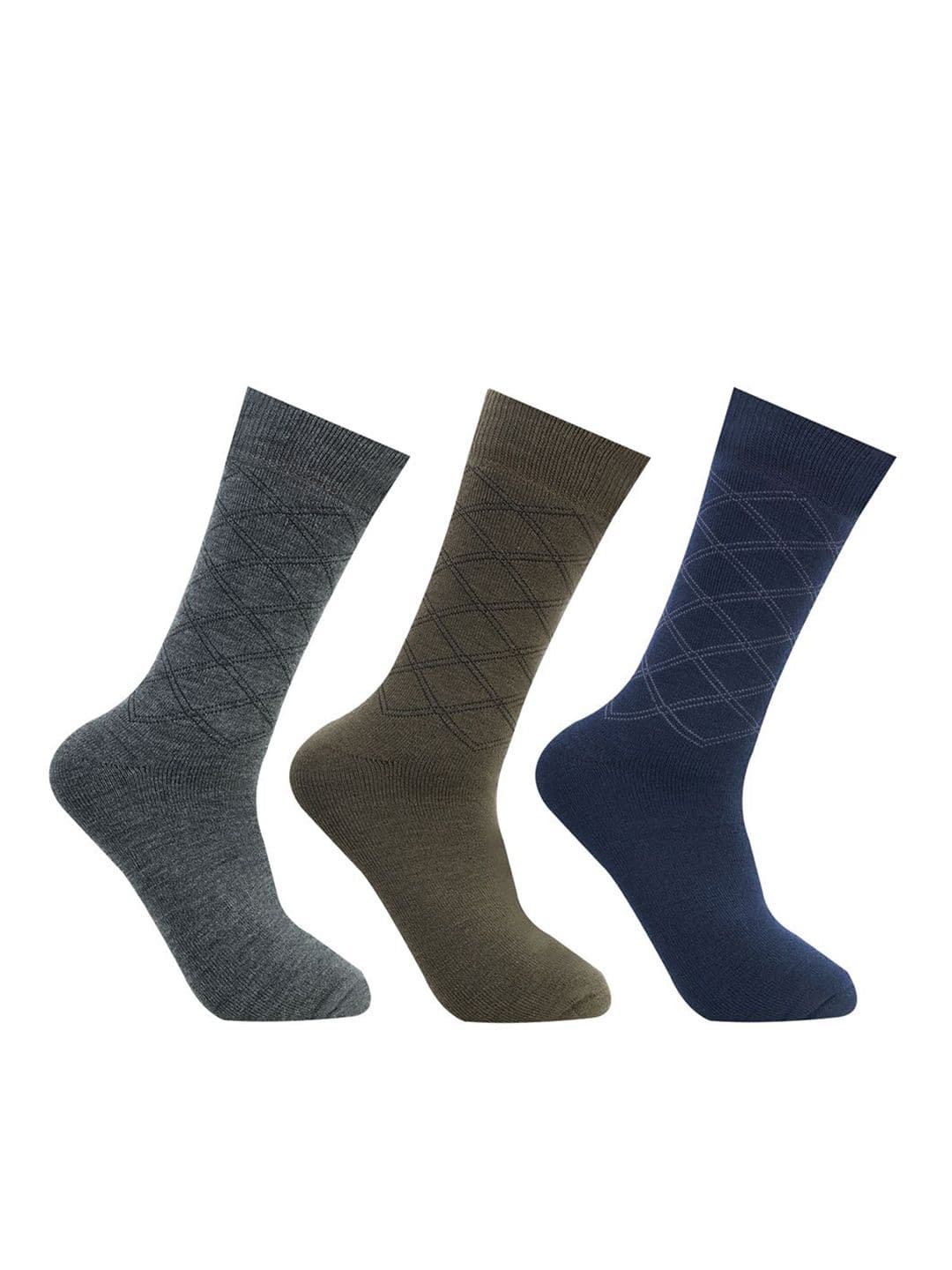 Bonjour Men Pack Of 3 Striped Calf-Length Socks - view 1