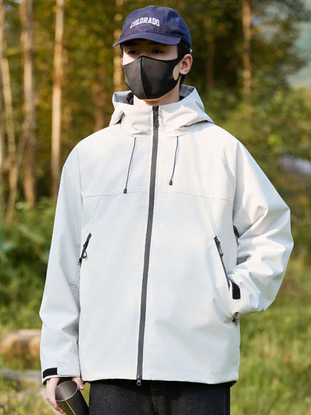StyleCast x Revolte Men Hooded Solid Windcheater Tailored Jacket - view 1